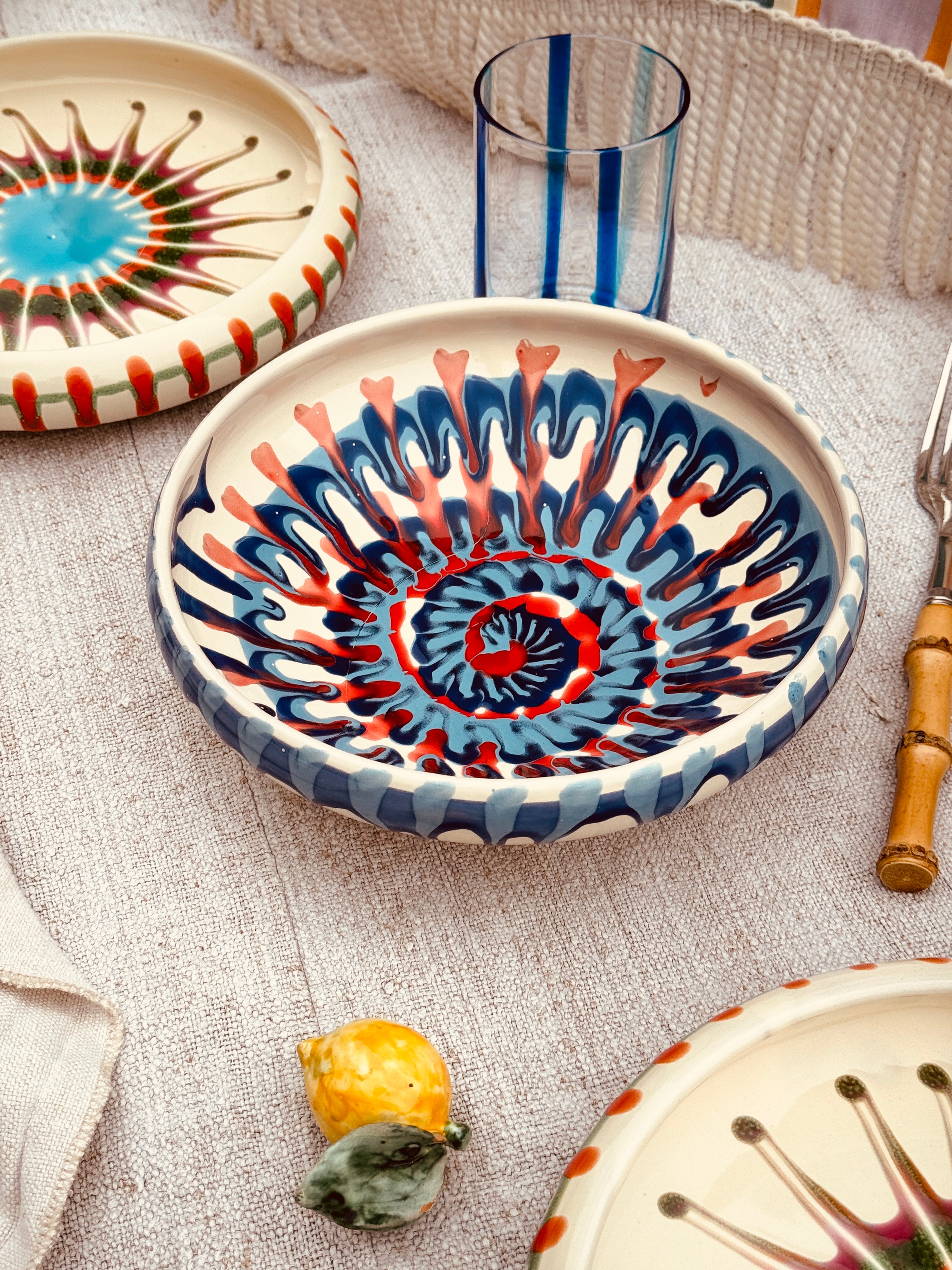 Psychodelic Schale – 21 cm „Bordo Tornito“ – Einzelstück