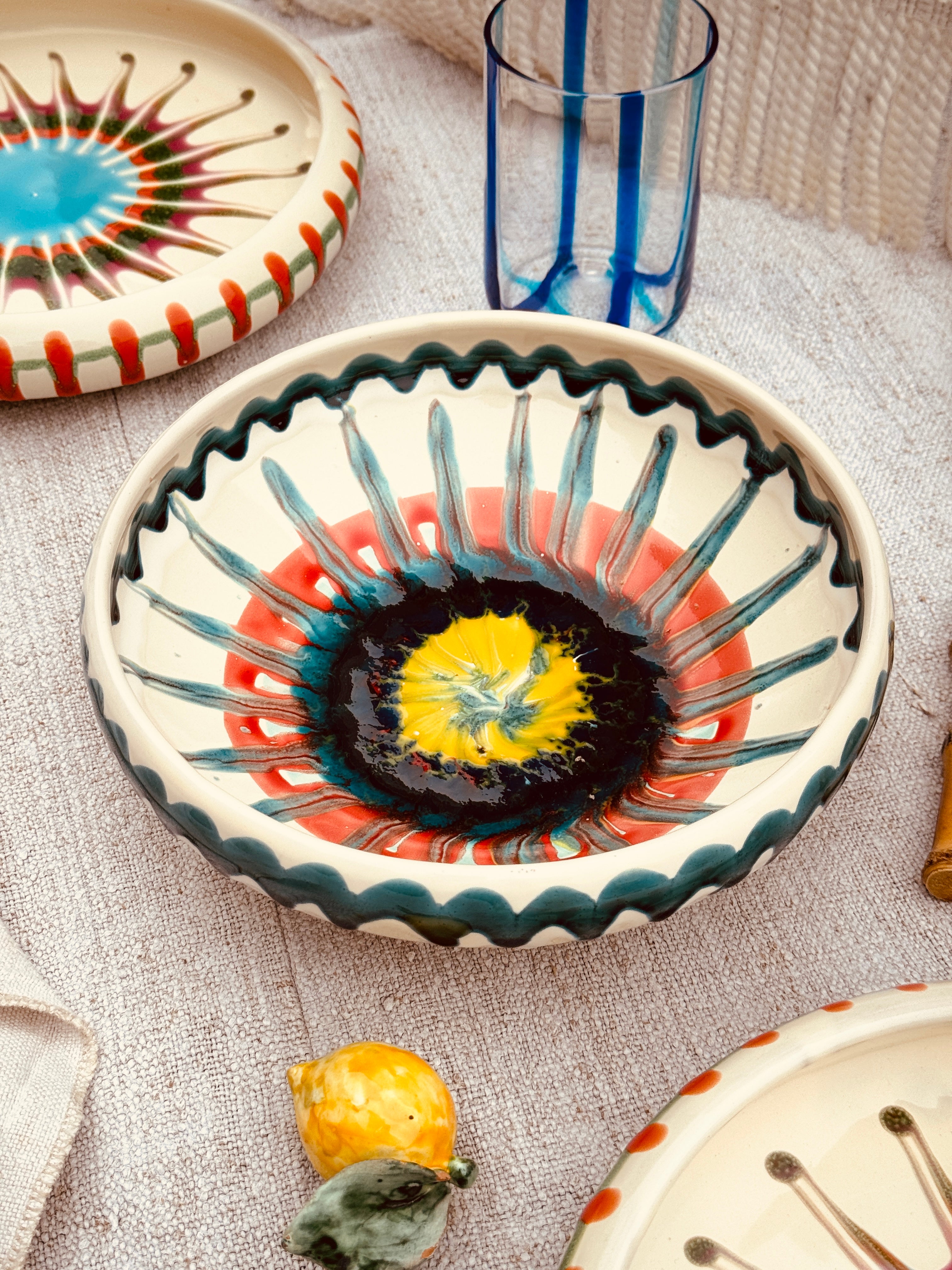 Psychodelic Schale – 21 cm „Bordo Tornito“ – Einzelstück