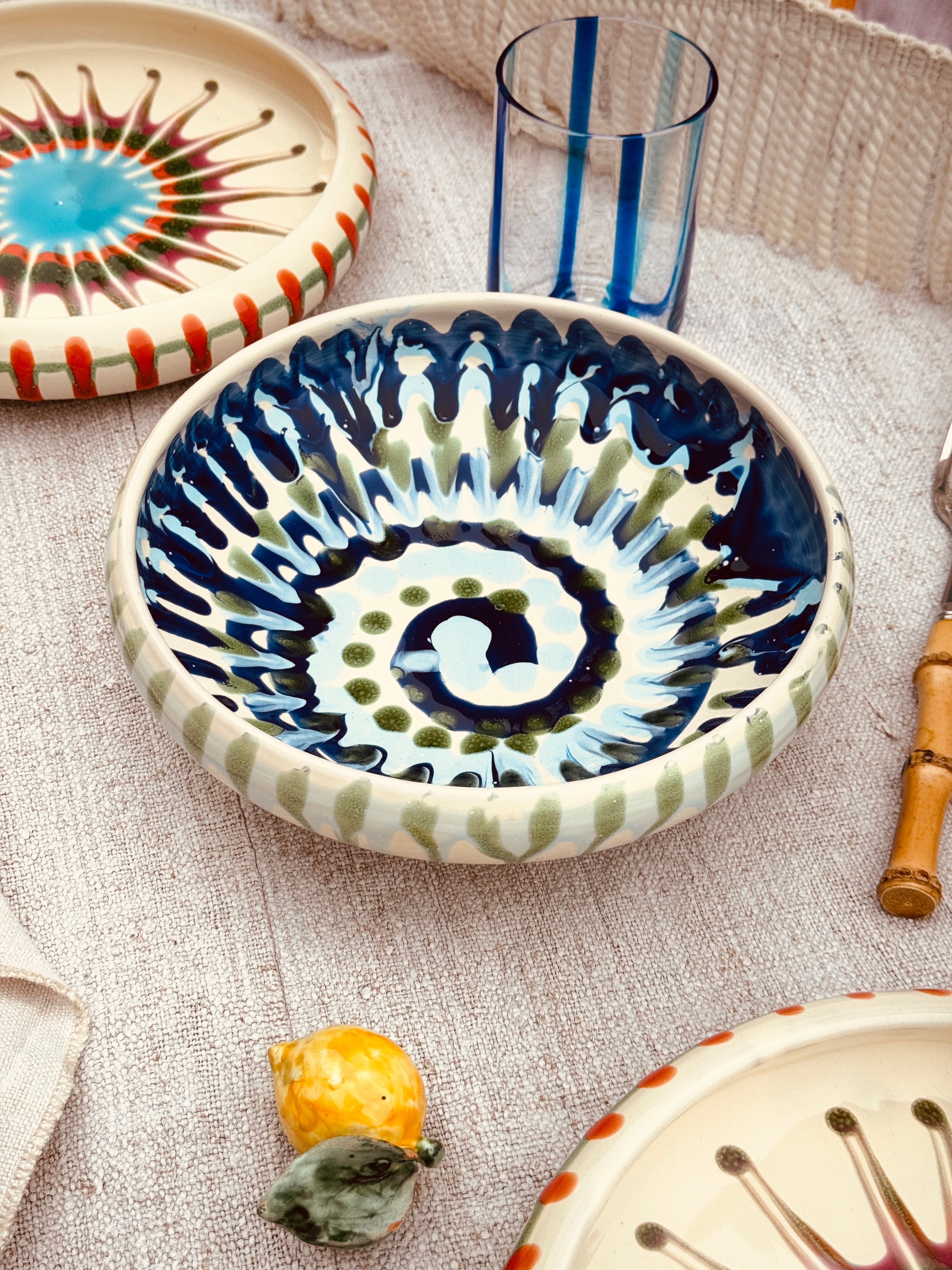 Psychodelic Schale – 21 cm „Bordo Tornito“ – Einzelstück