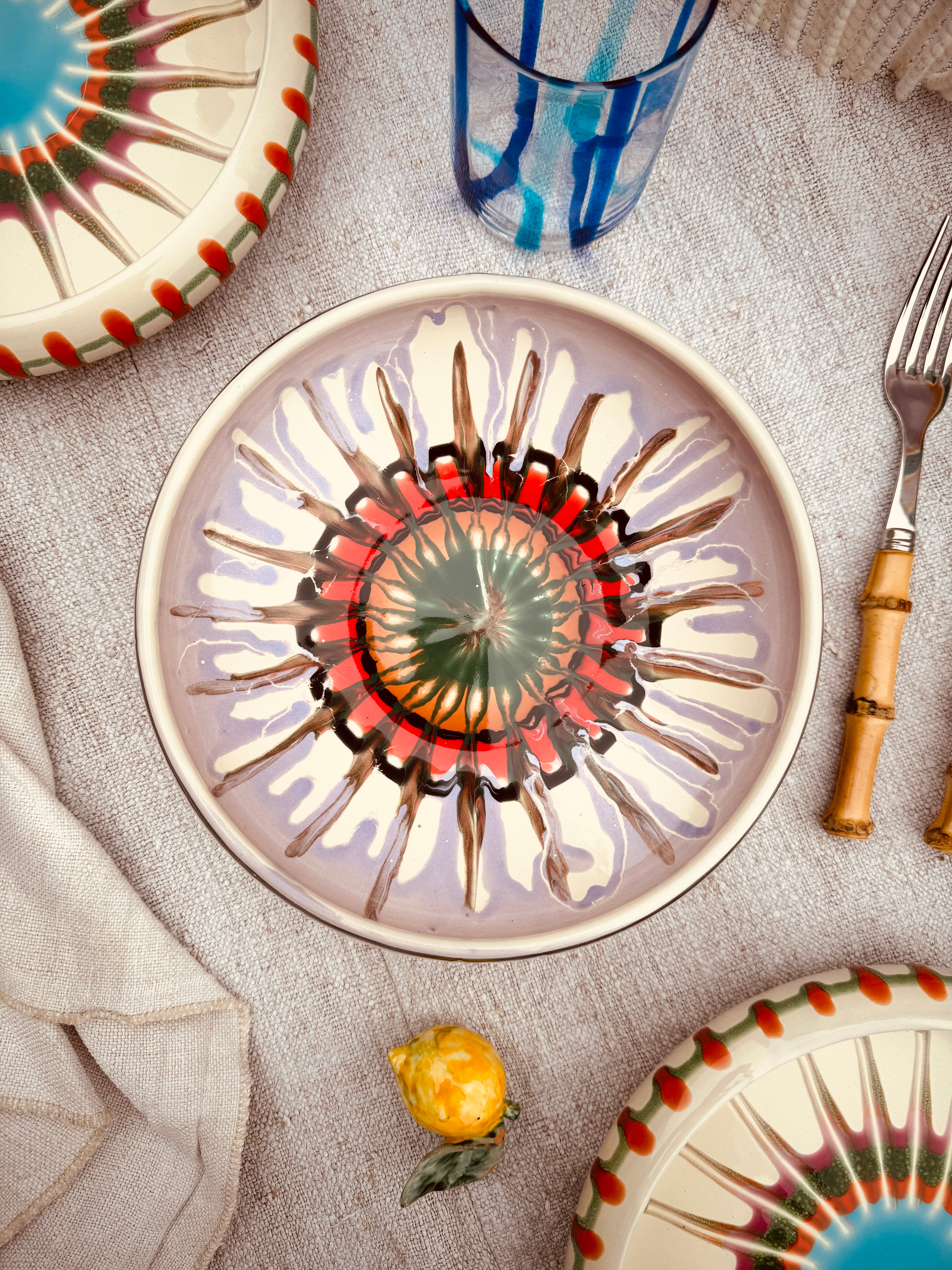 Psychodelic Schale – 21 cm „Bordo Tornito“ – Einzelstück