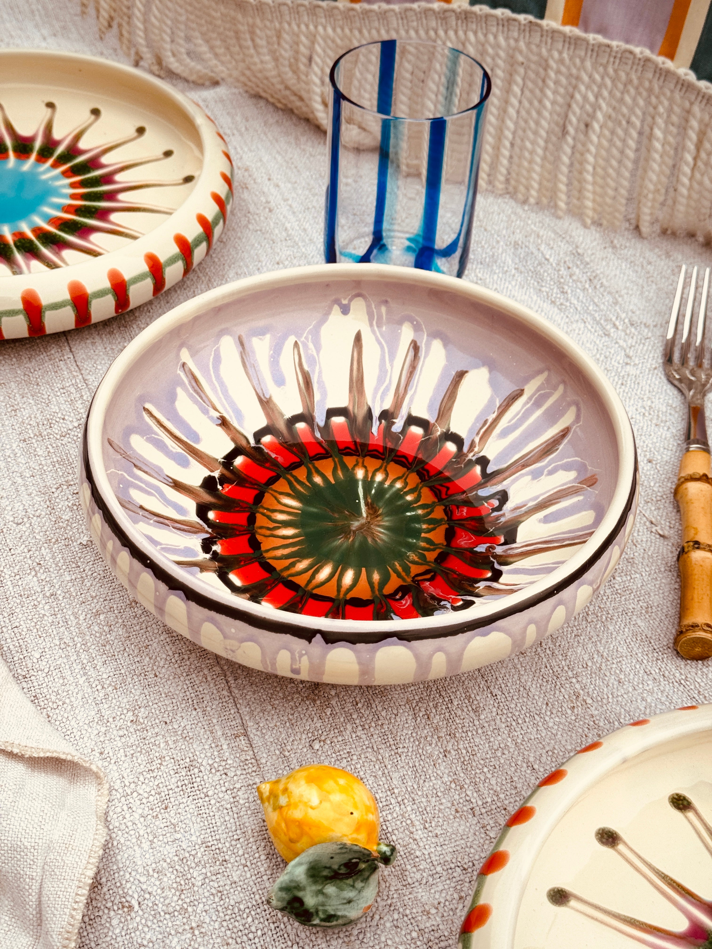 Psychodelic Schale – 21 cm „Bordo Tornito“ – Einzelstück