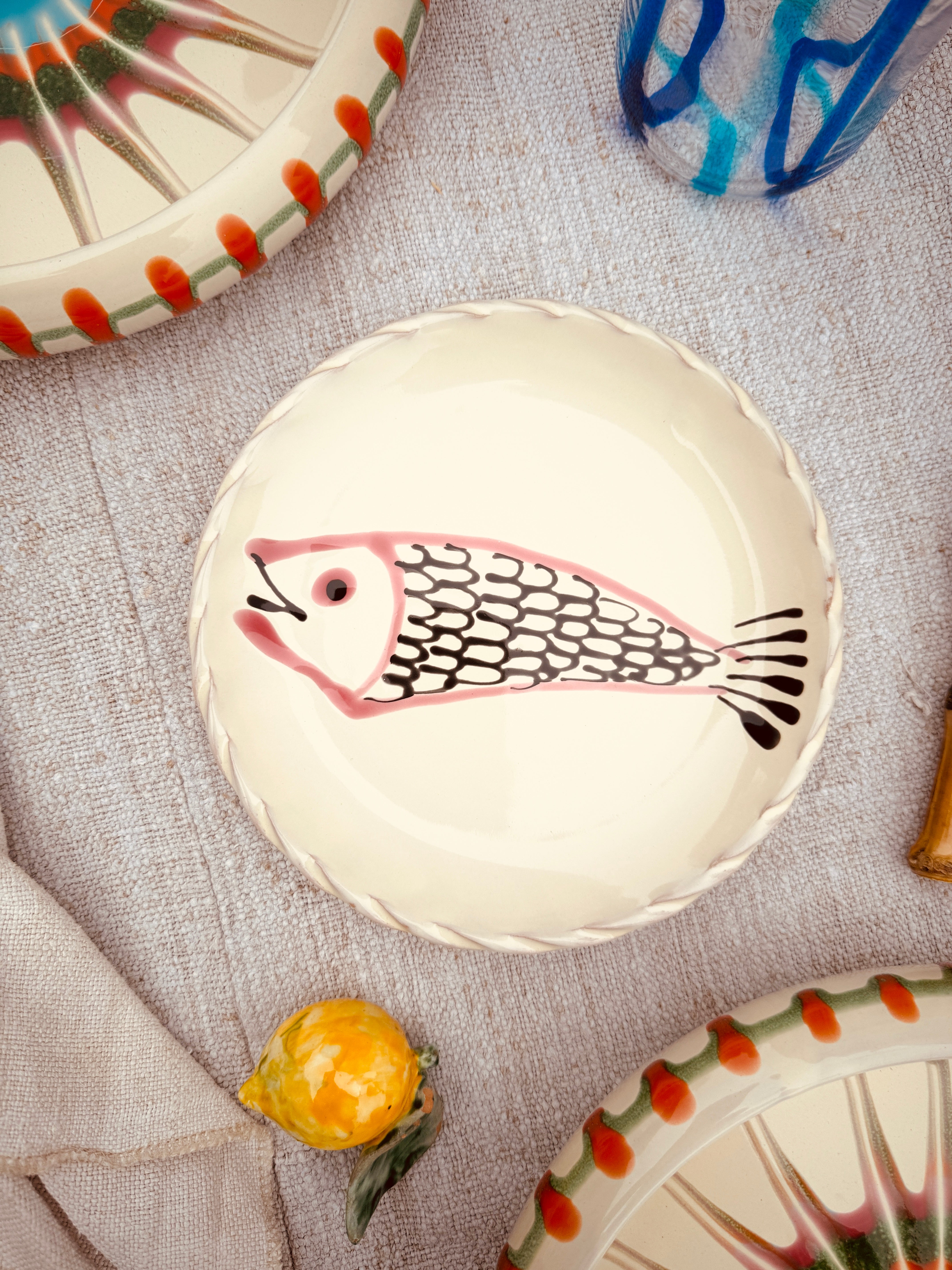 Brotteller 16cm "IL Pesce Pazzo rosato" 