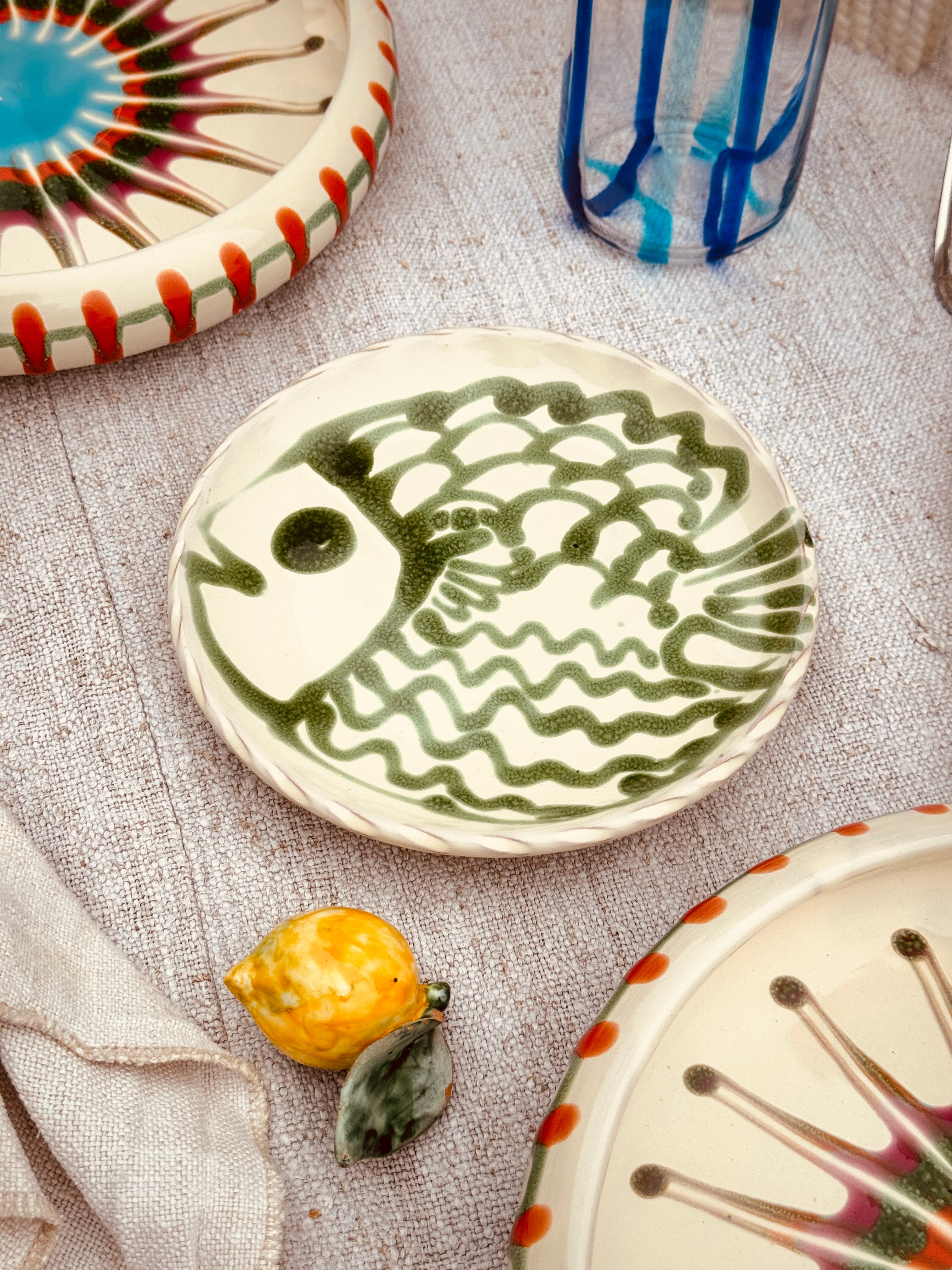 ! UNIKAT!  Brotteller 16cm "IL Pesce Pazzo" Einzelstück