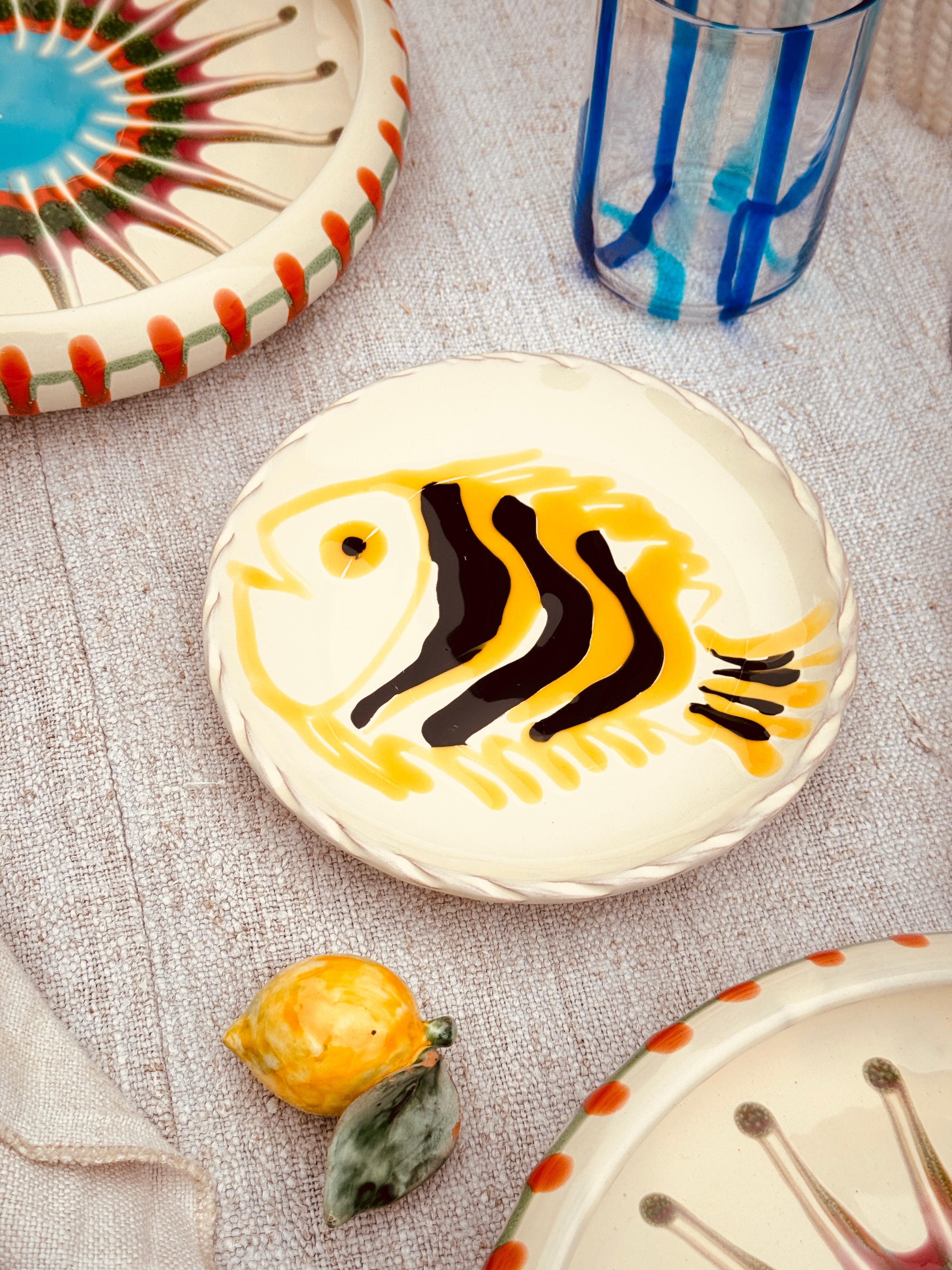 ! UNIKAT!  Brotteller 16cm "IL Pesce Pazzo" Einzelstück