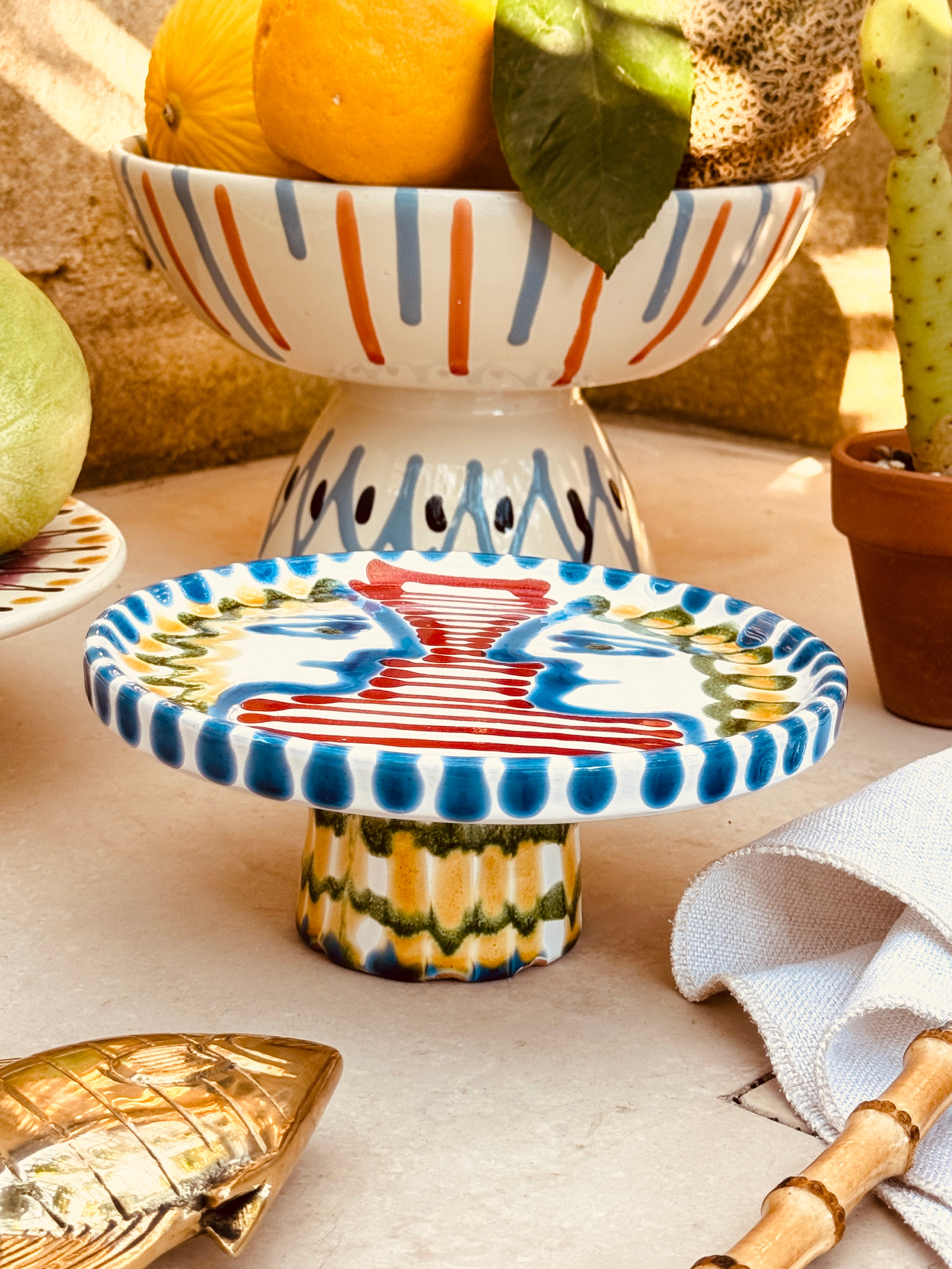 small Psychodelic & Viso High Plate - 20cm UNIQUE PIECE - ONLY 1 X AVAILABLE