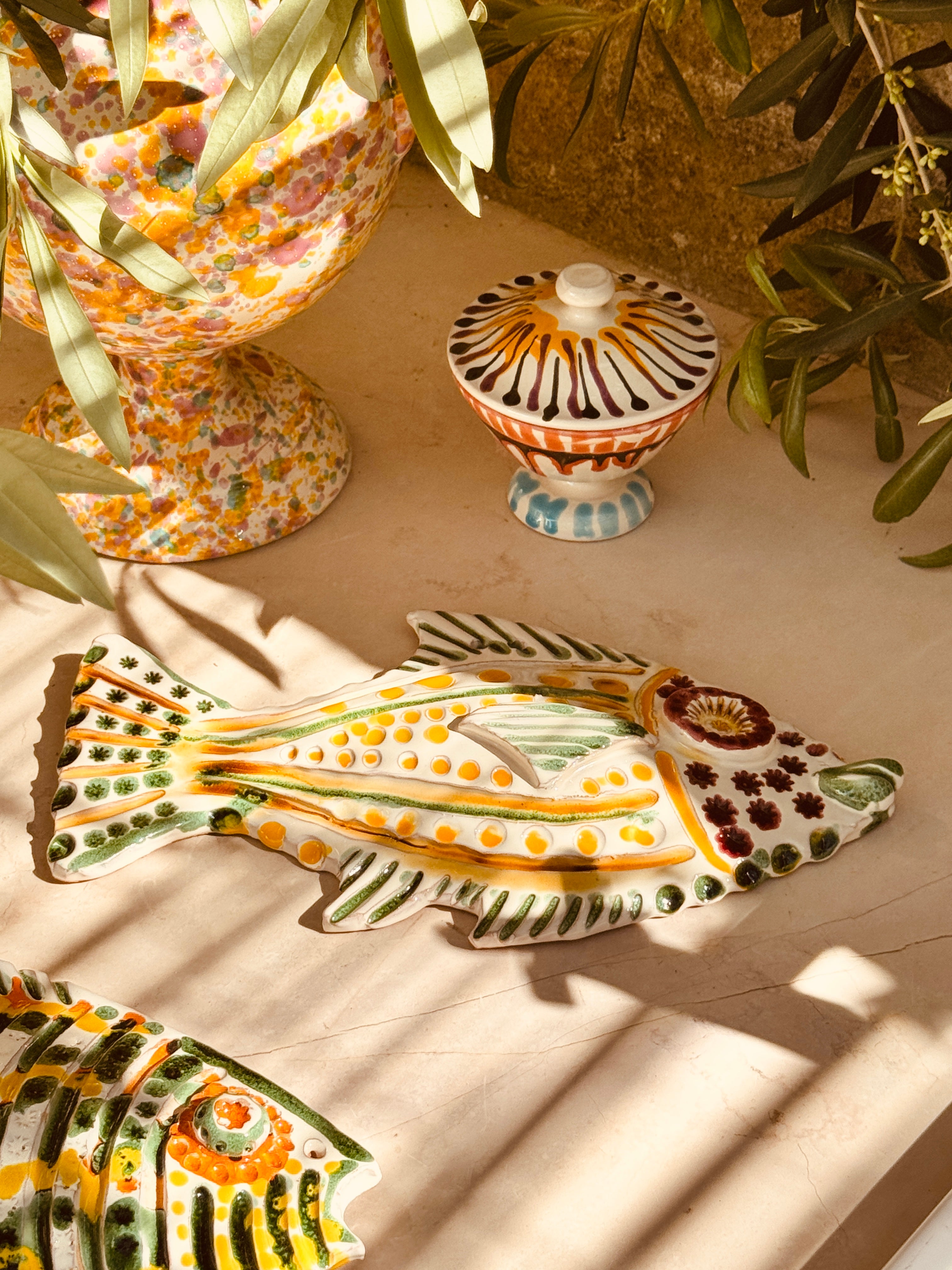 "Mediterranean Muse" Ceramic Deko Fish