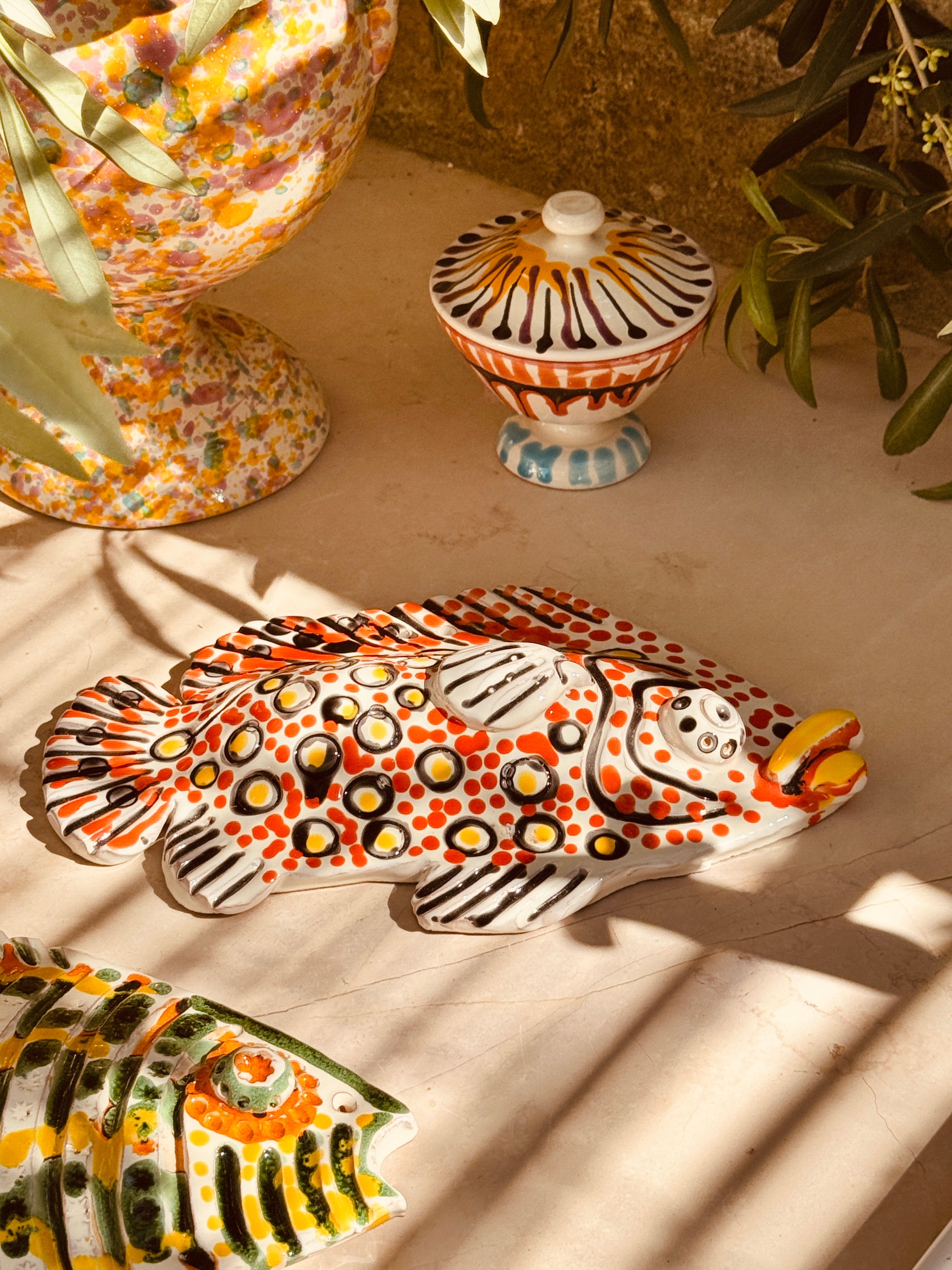 "Mediterranean Muse" Ceramic Deko Fish