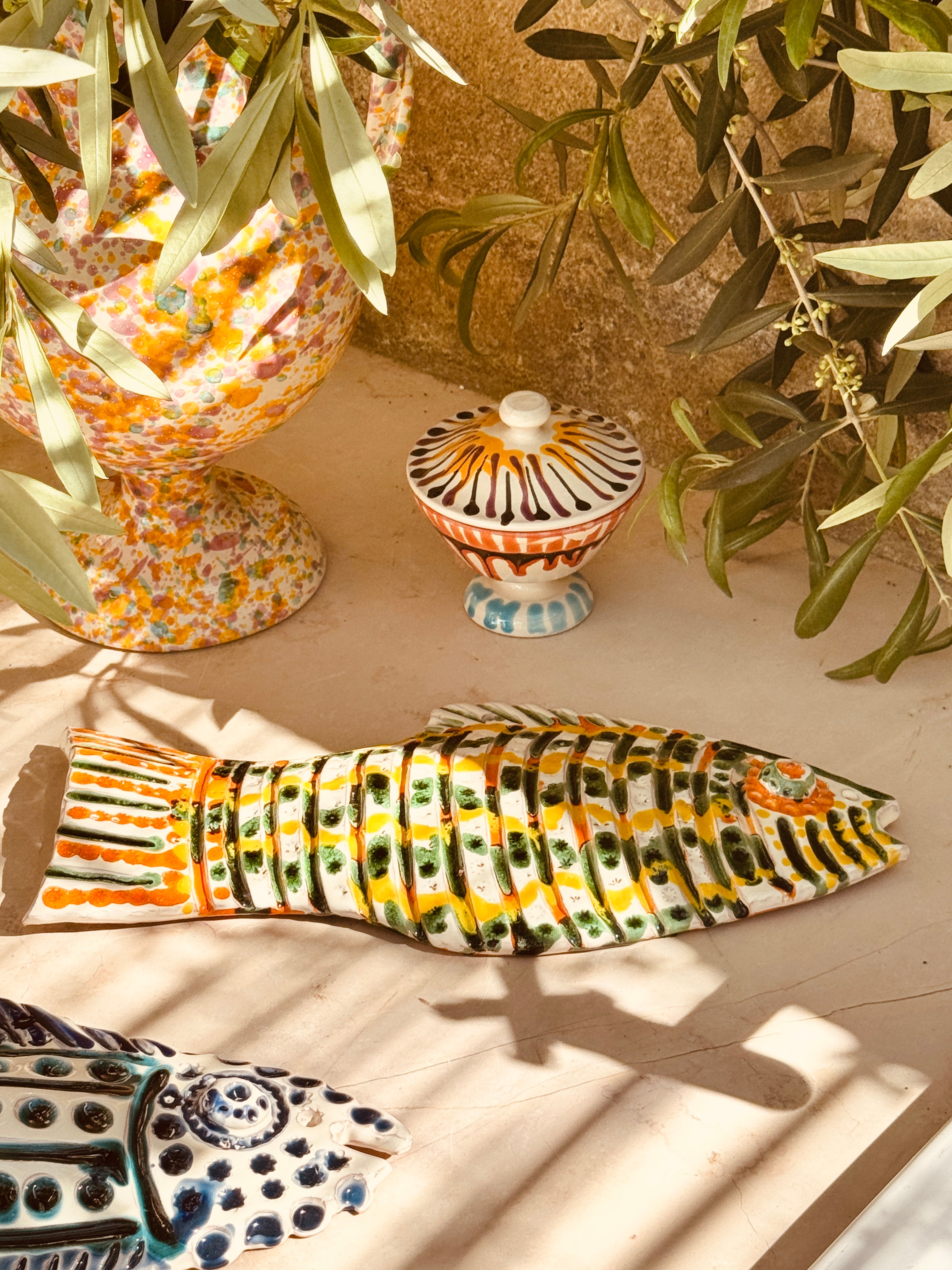 "Mediterranean Muse" Ceramic Deko Fish