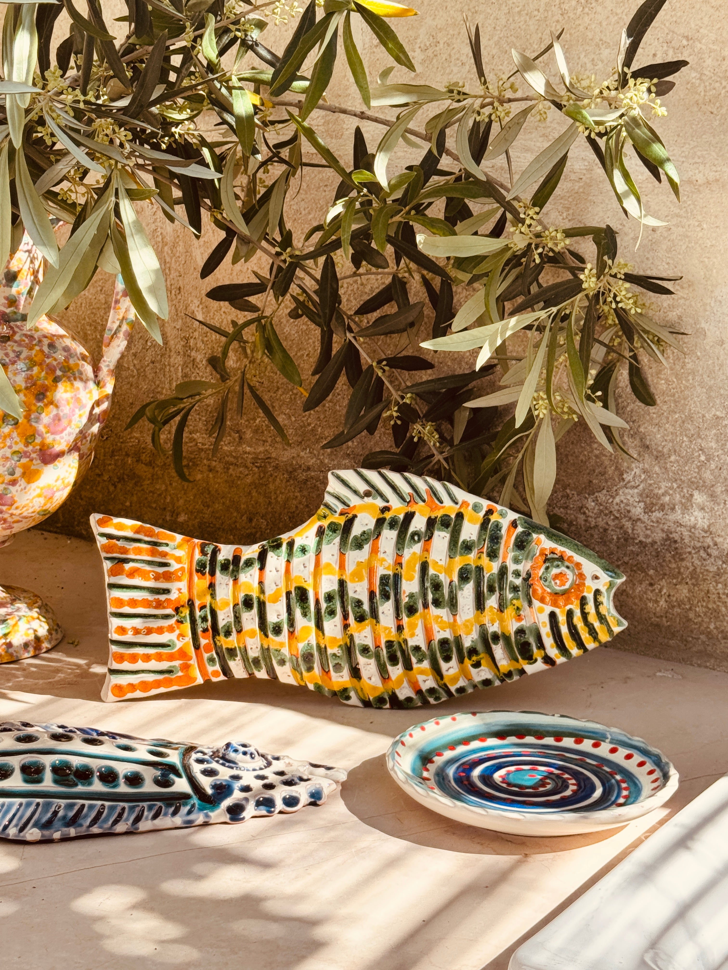 "Mediterranean Muse" Ceramic Deko Fish