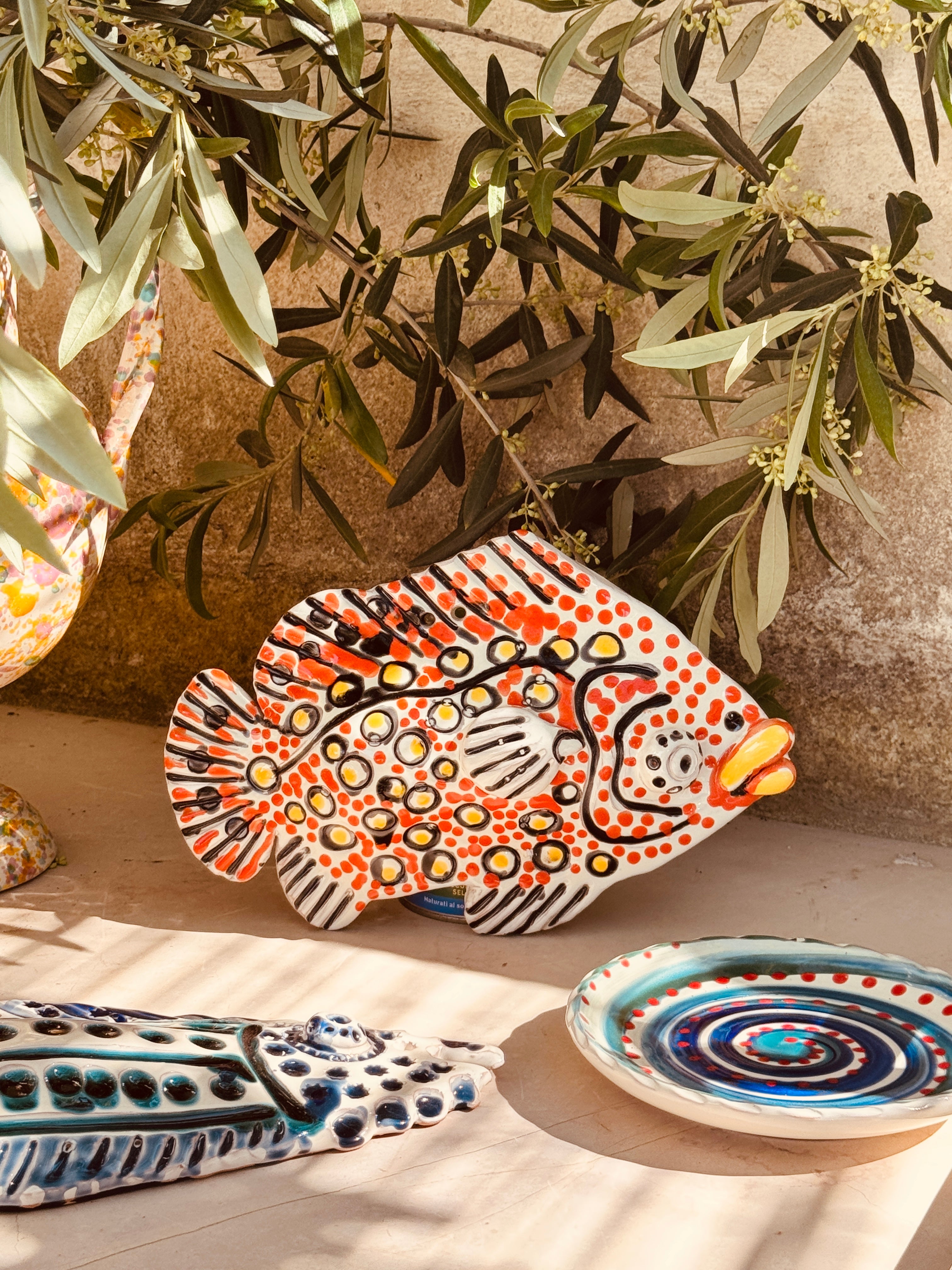 "Mediterranean Muse" Ceramic Deko Fish
