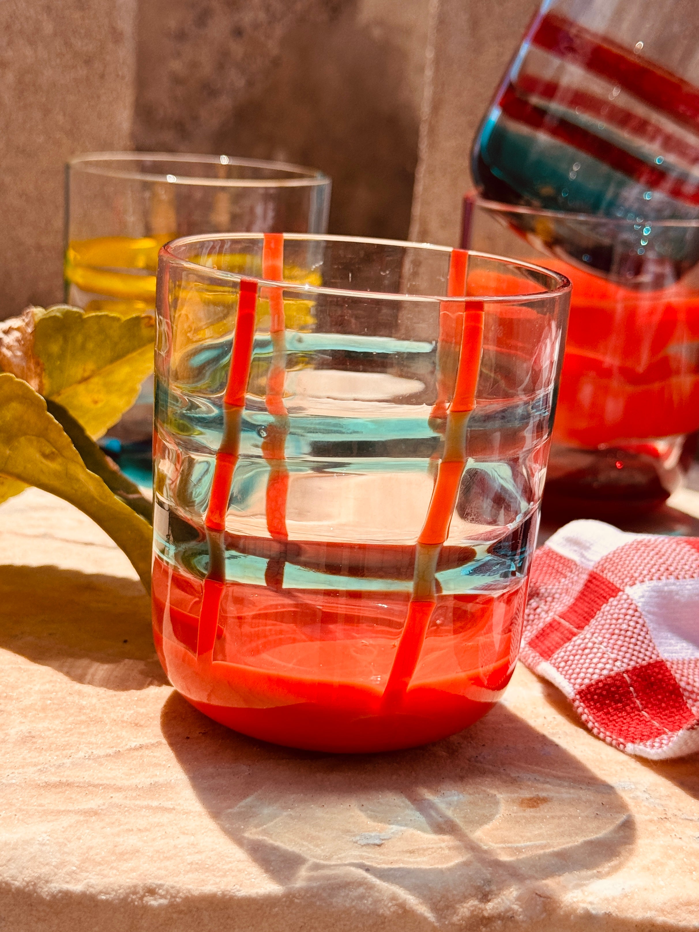 Handgefertigte Murano Gläser 6er Set | Mundgeblasene Trinkgläser Italien