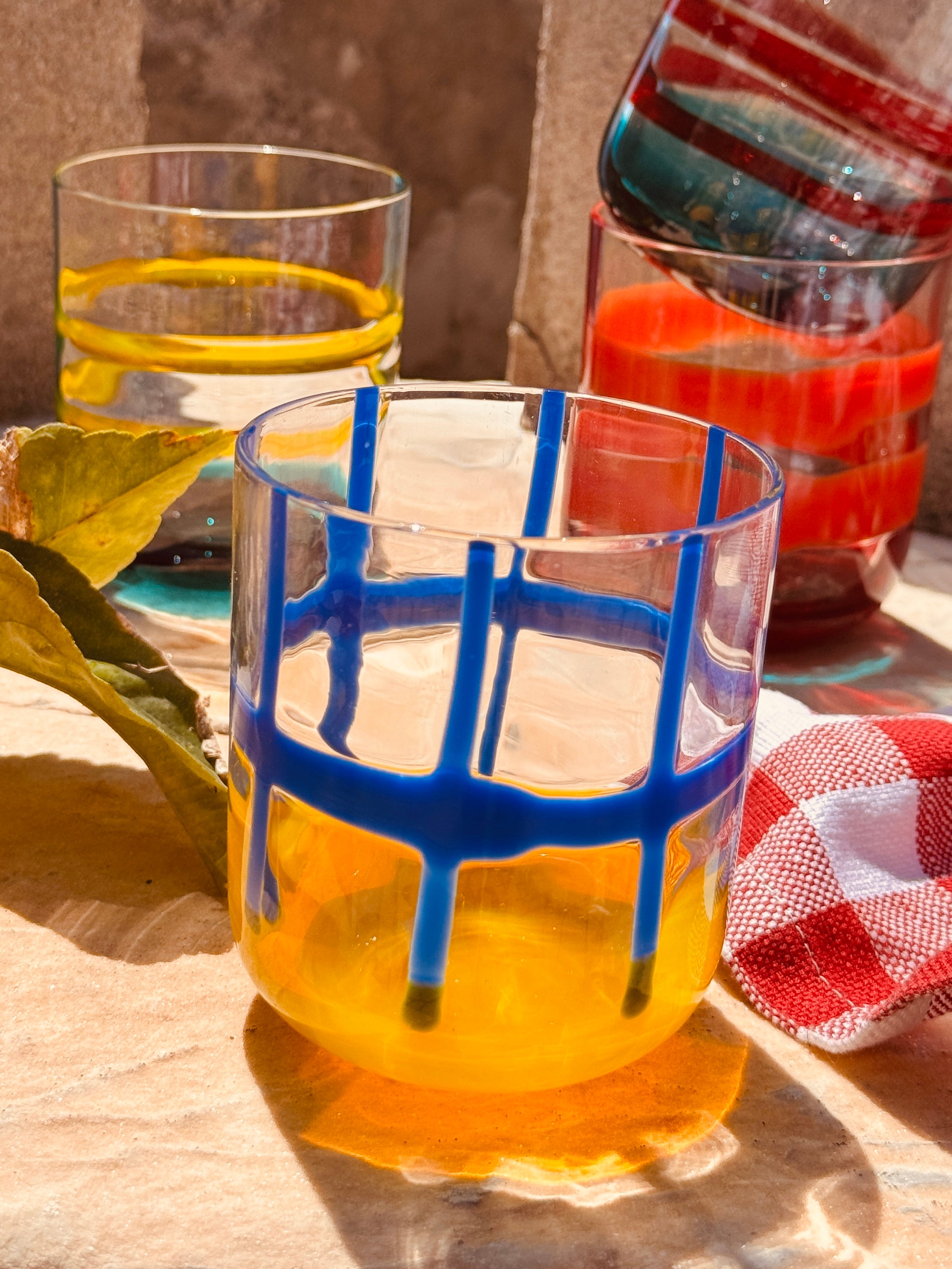 Handgefertigte Murano Gläser 6er Set | Mundgeblasene Trinkgläser Italien