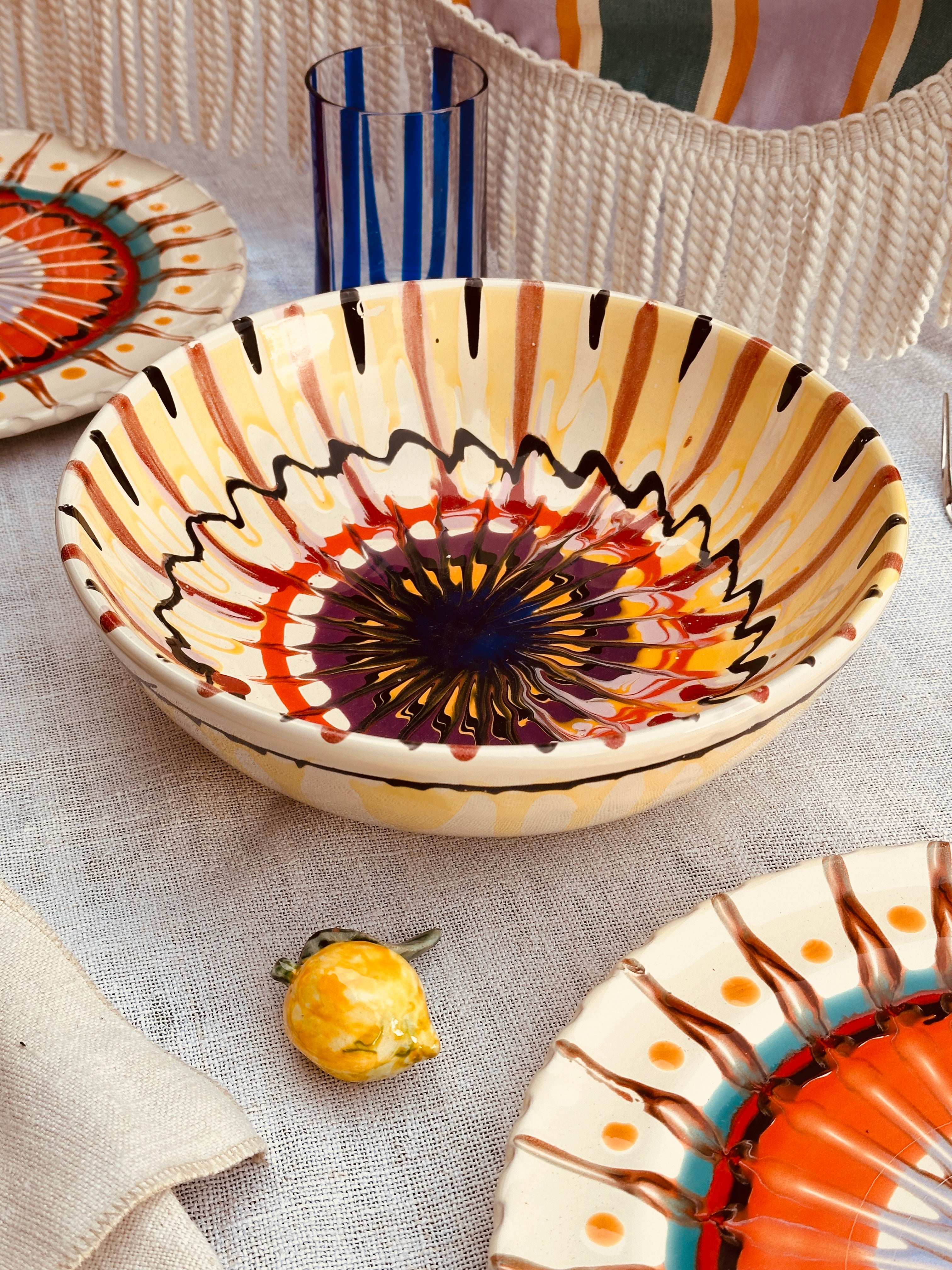 Psychodelic  Salad Bowl  - 26cm  "Handmade from Puglia with Love"