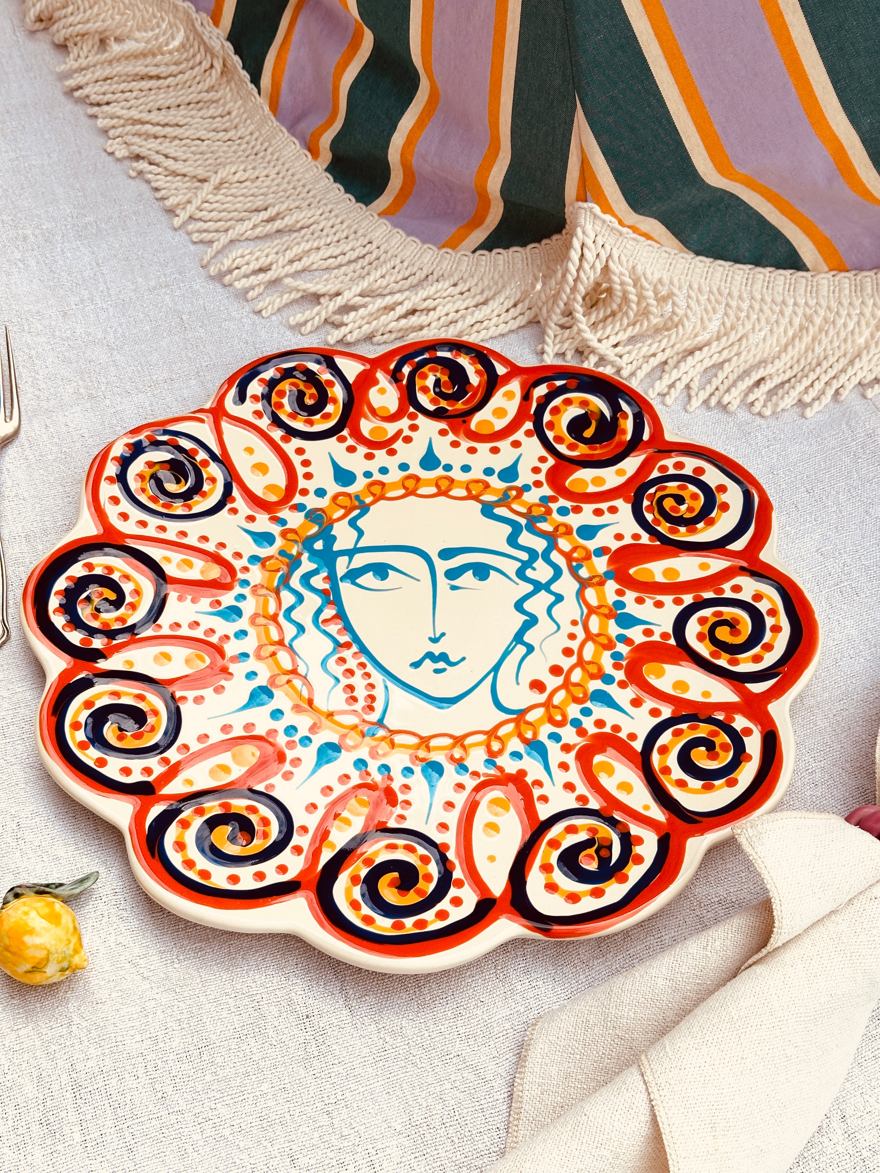 Psychodelic Viso Serving Plate  "Casina Trovanza Sole DUE"