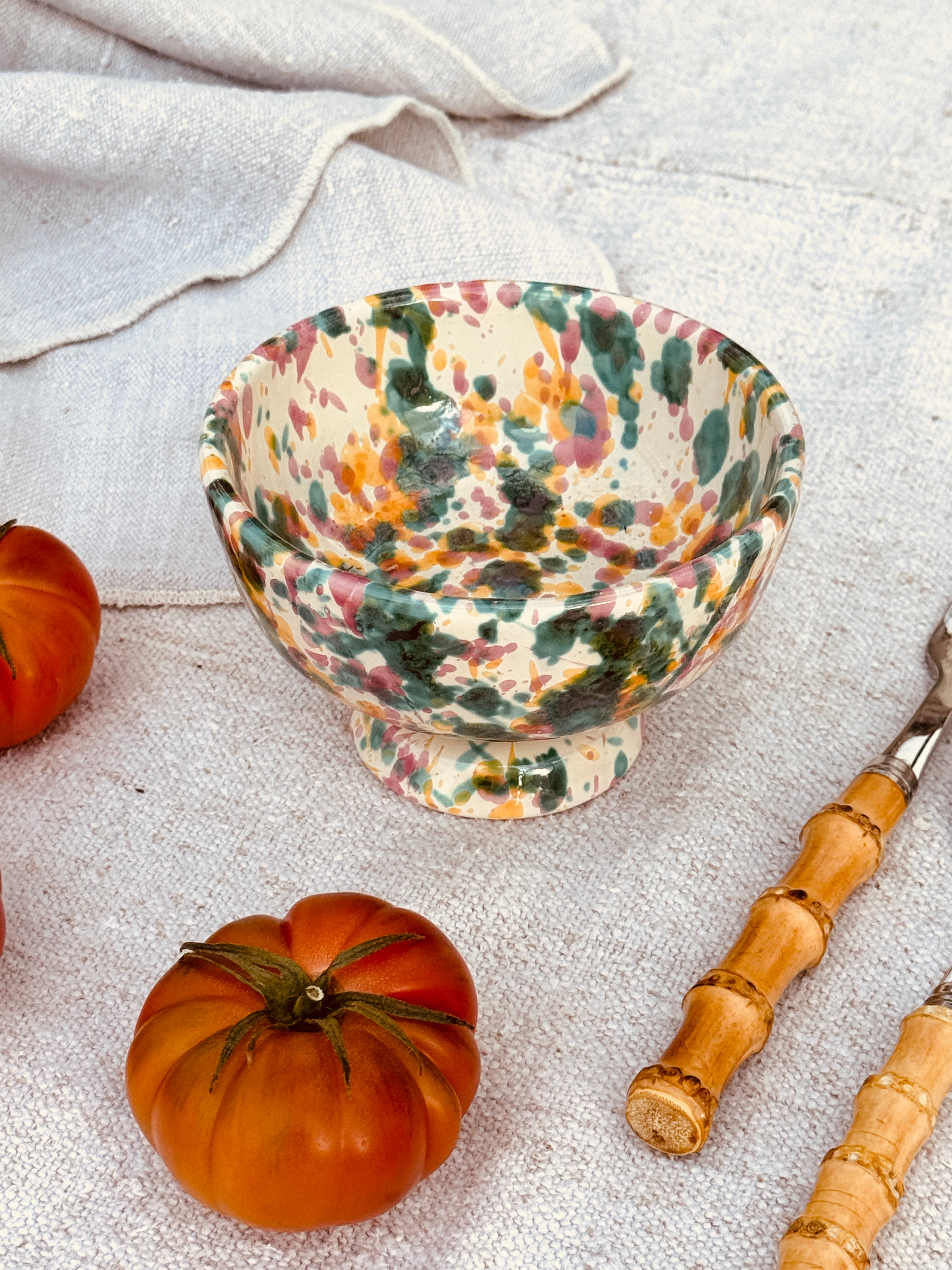 Schizzato Dessertschale mit Fuß „Colori Fantasia“ 