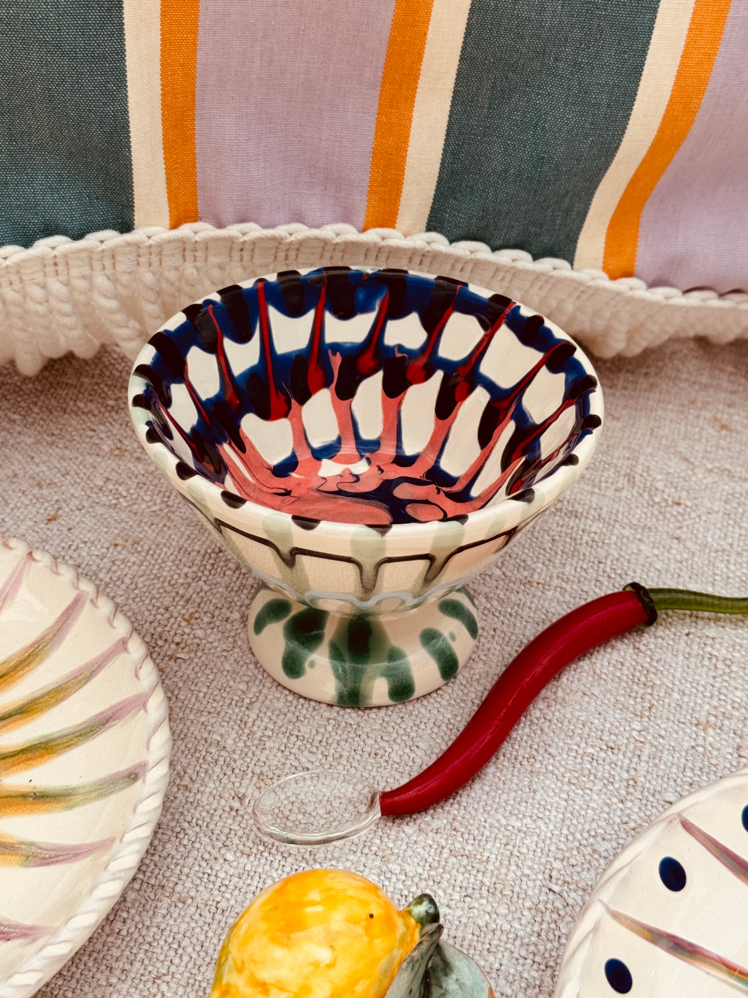 "Unique" Psychodelic Dessert High Bowl - One of a Kind