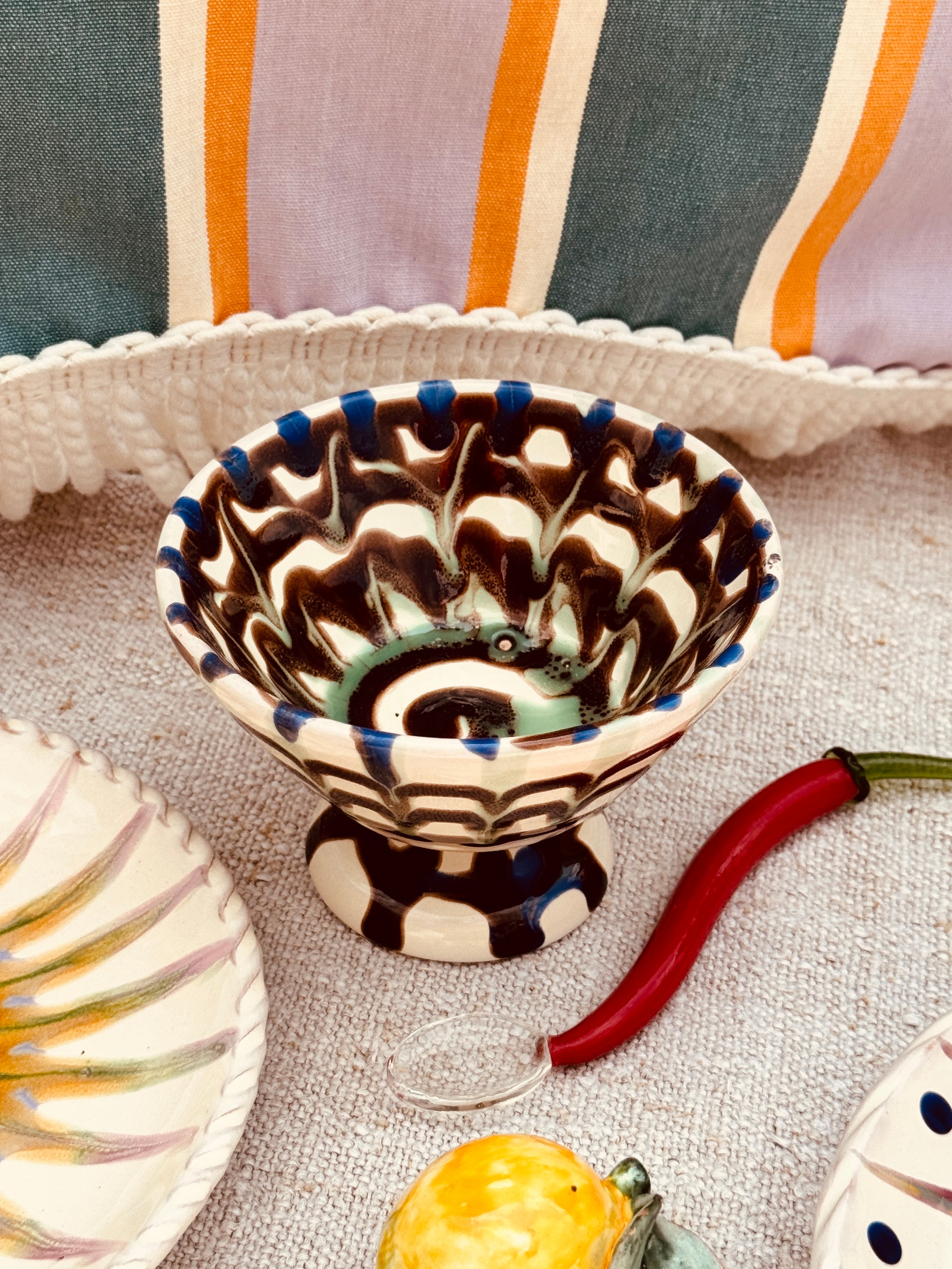 "Unique" Psychodelic Dessert High Bowl - One of a Kind