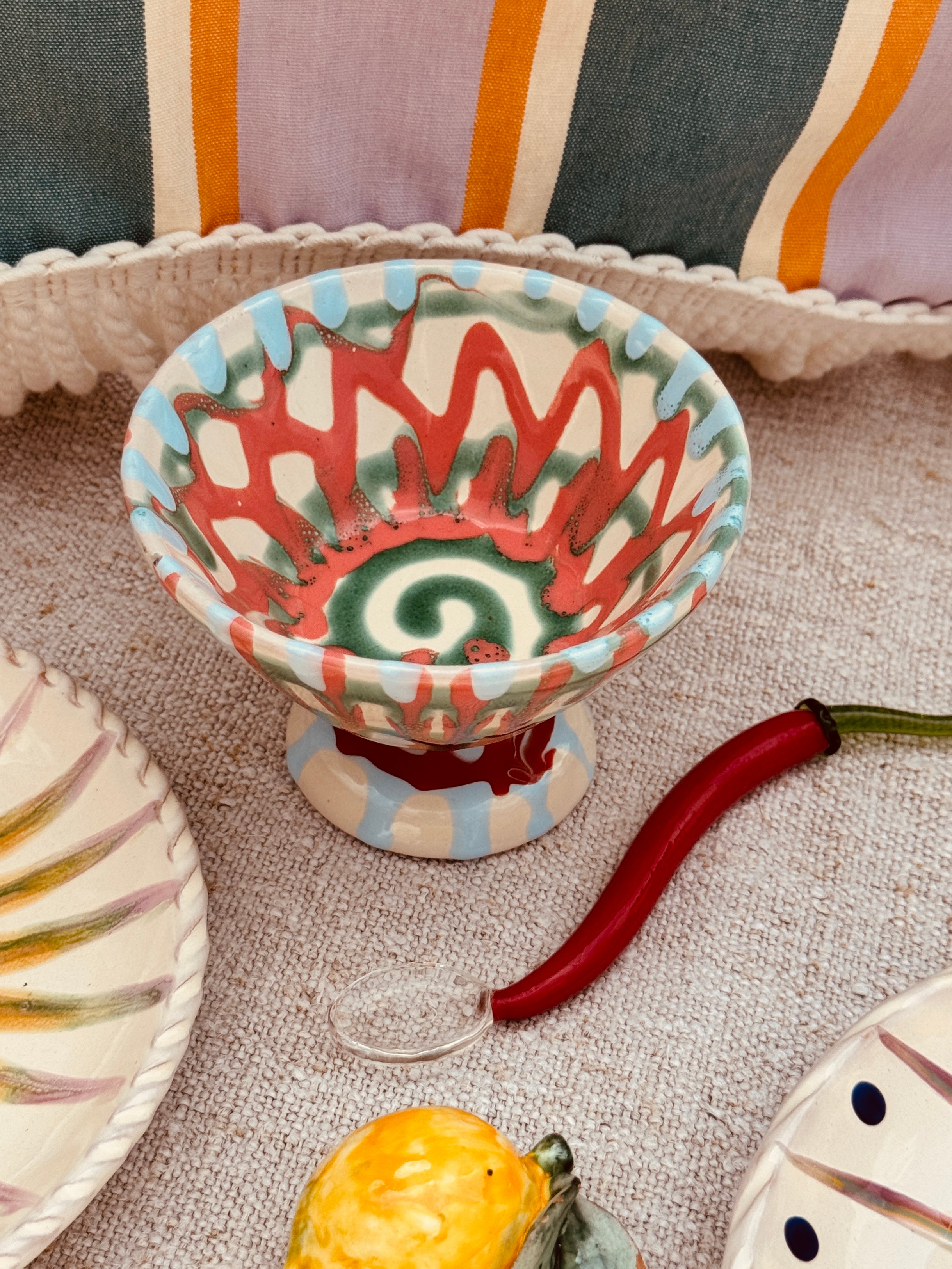 "Unique" Psychodelic Dessert High Bowl - One of a Kind