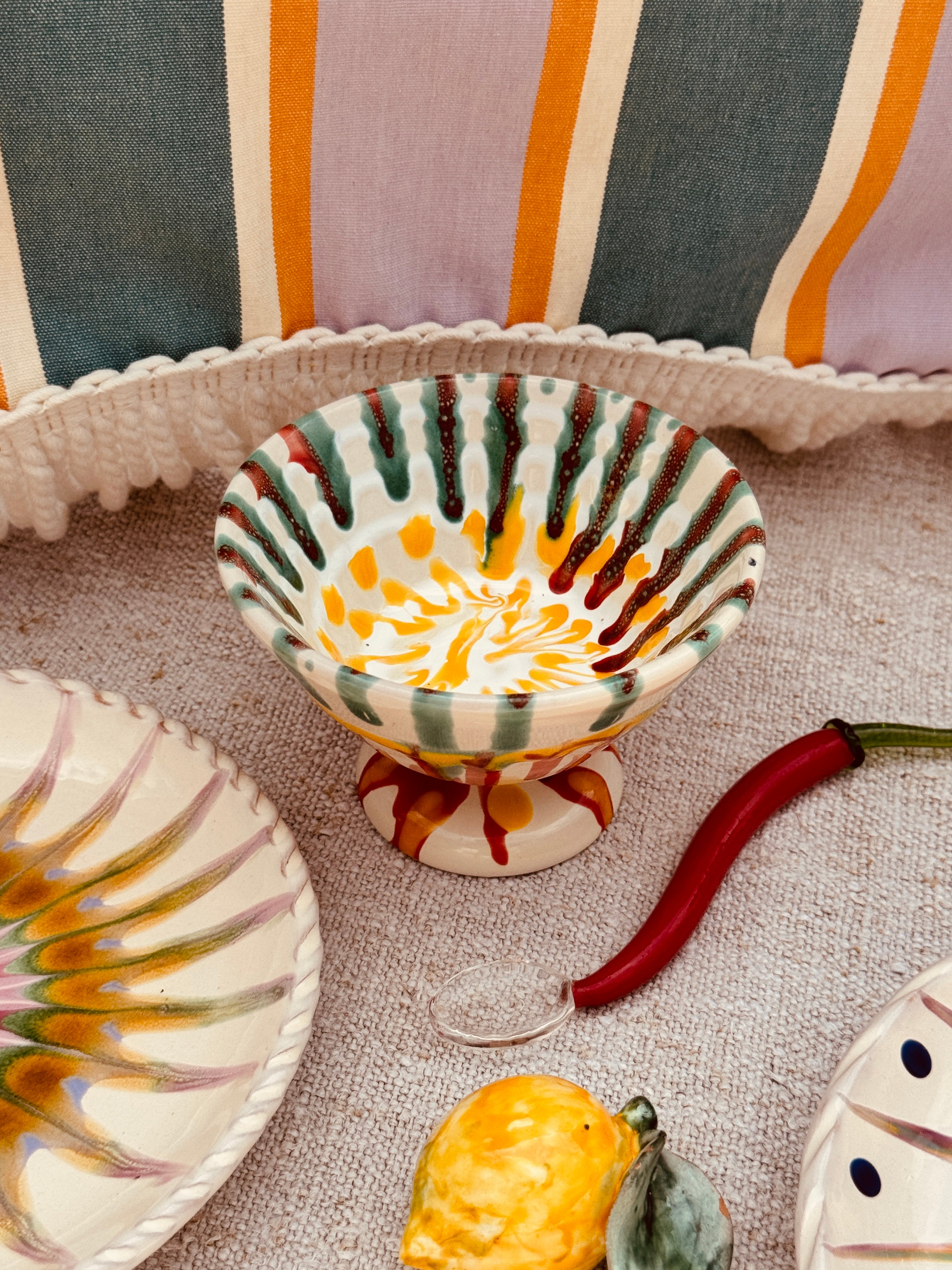 "Unique" Psychodelic Dessert High Bowl - One of a Kind