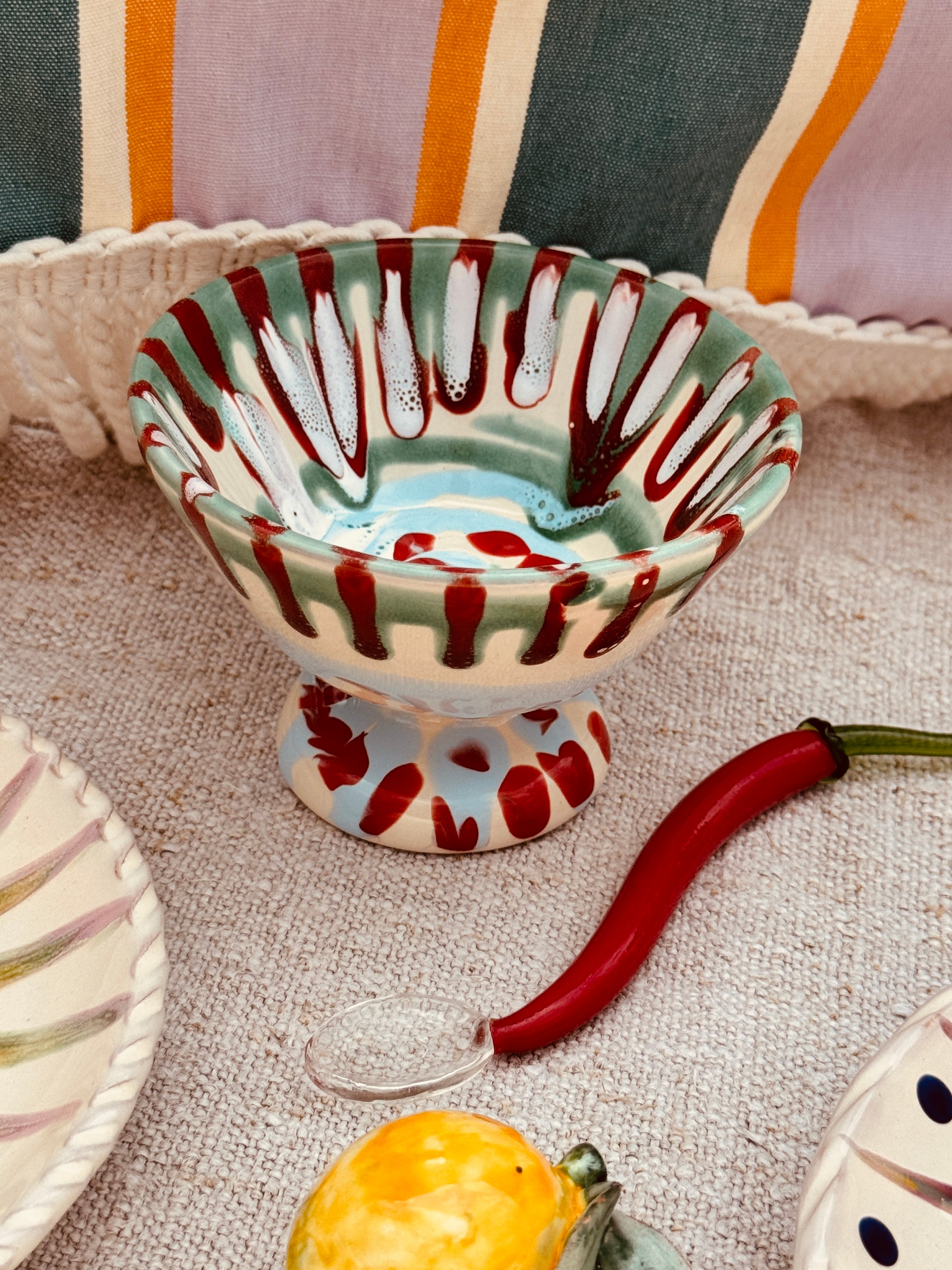 "Unique" Psychodelic Dessert High Bowl - One of a Kind