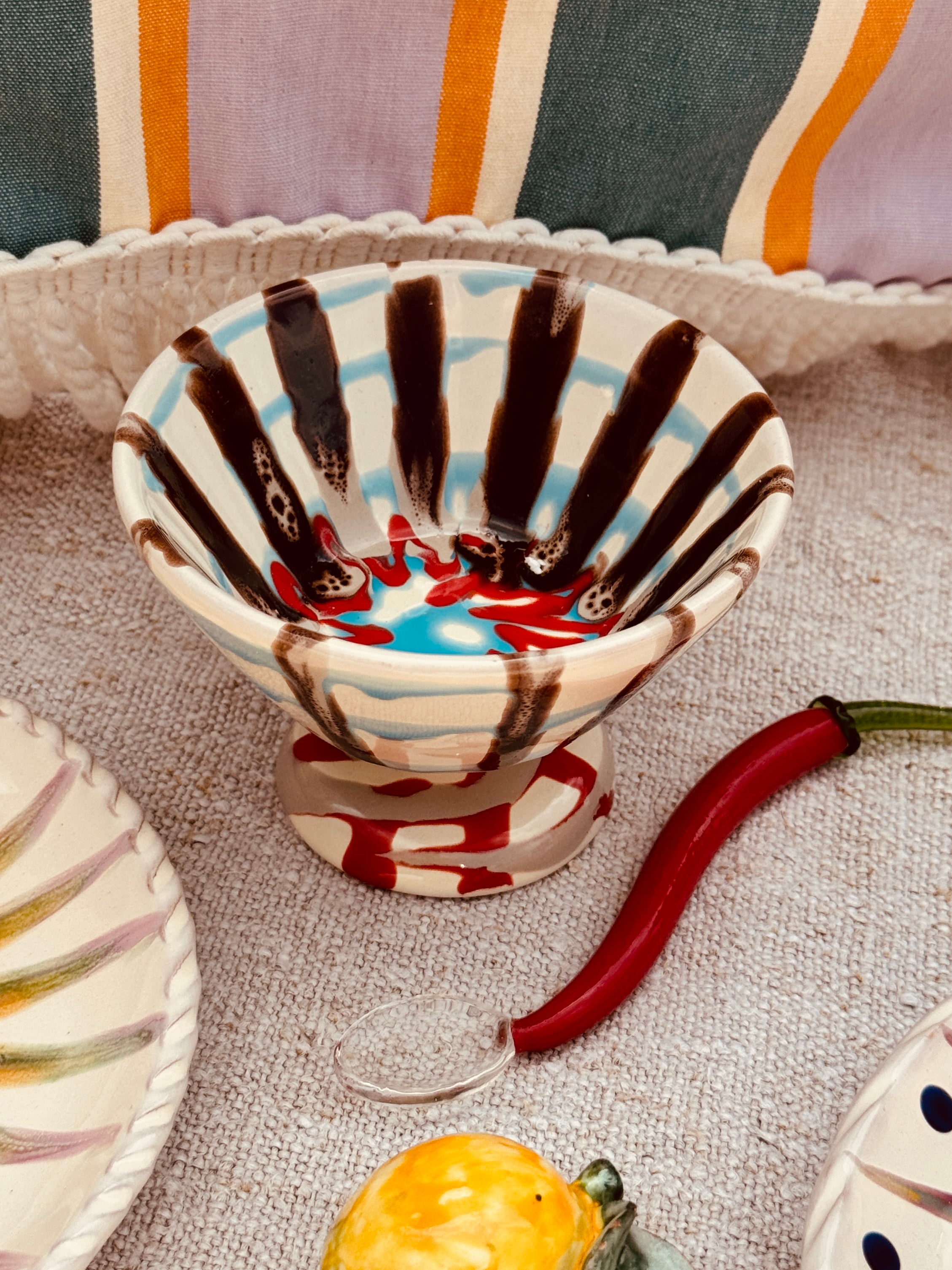 "Unique" Psychodelic Dessert High Bowl - One of a Kind