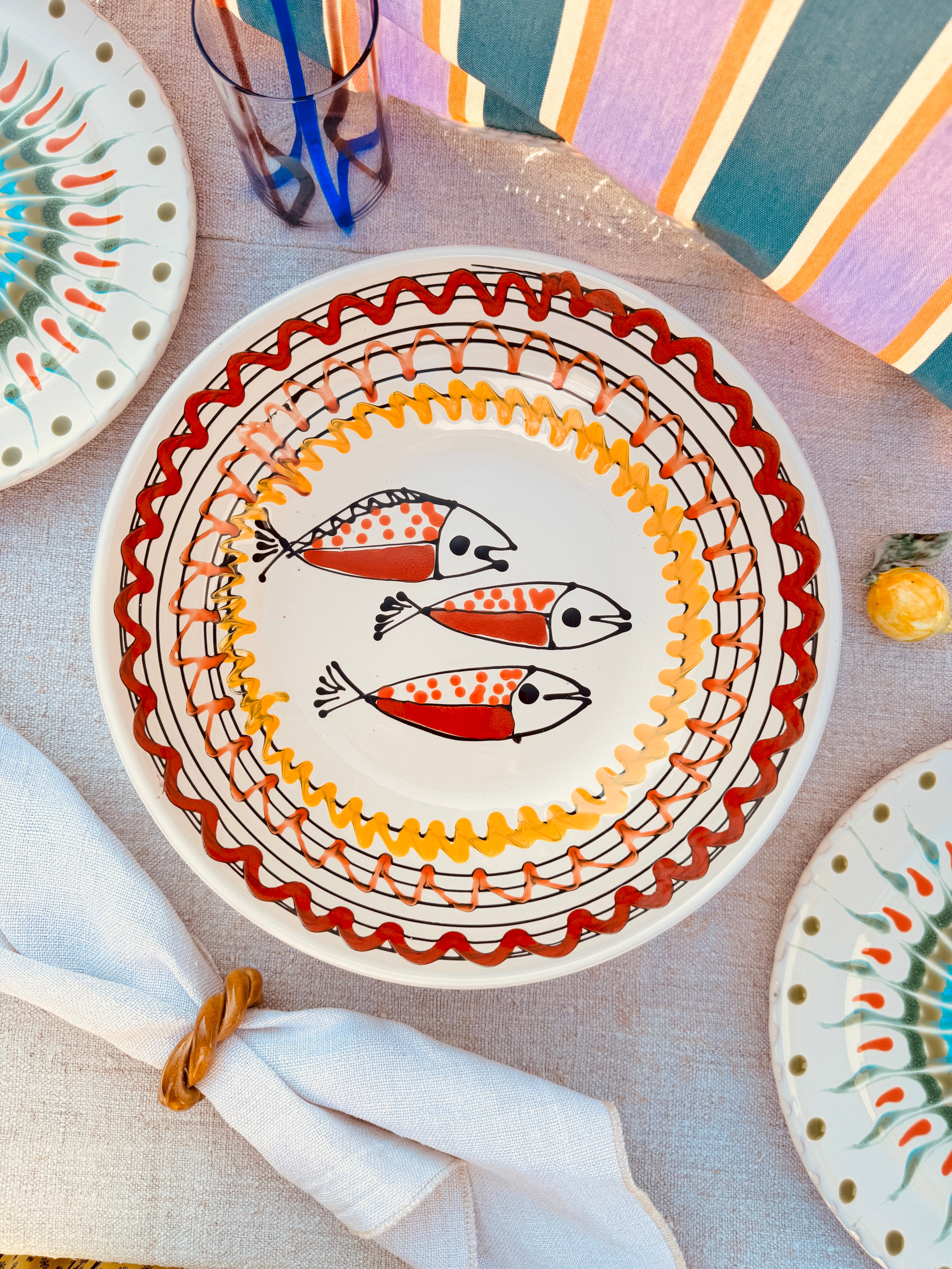 Fish Psychodelic Salad Bowl - 30cm "Unique Piece"