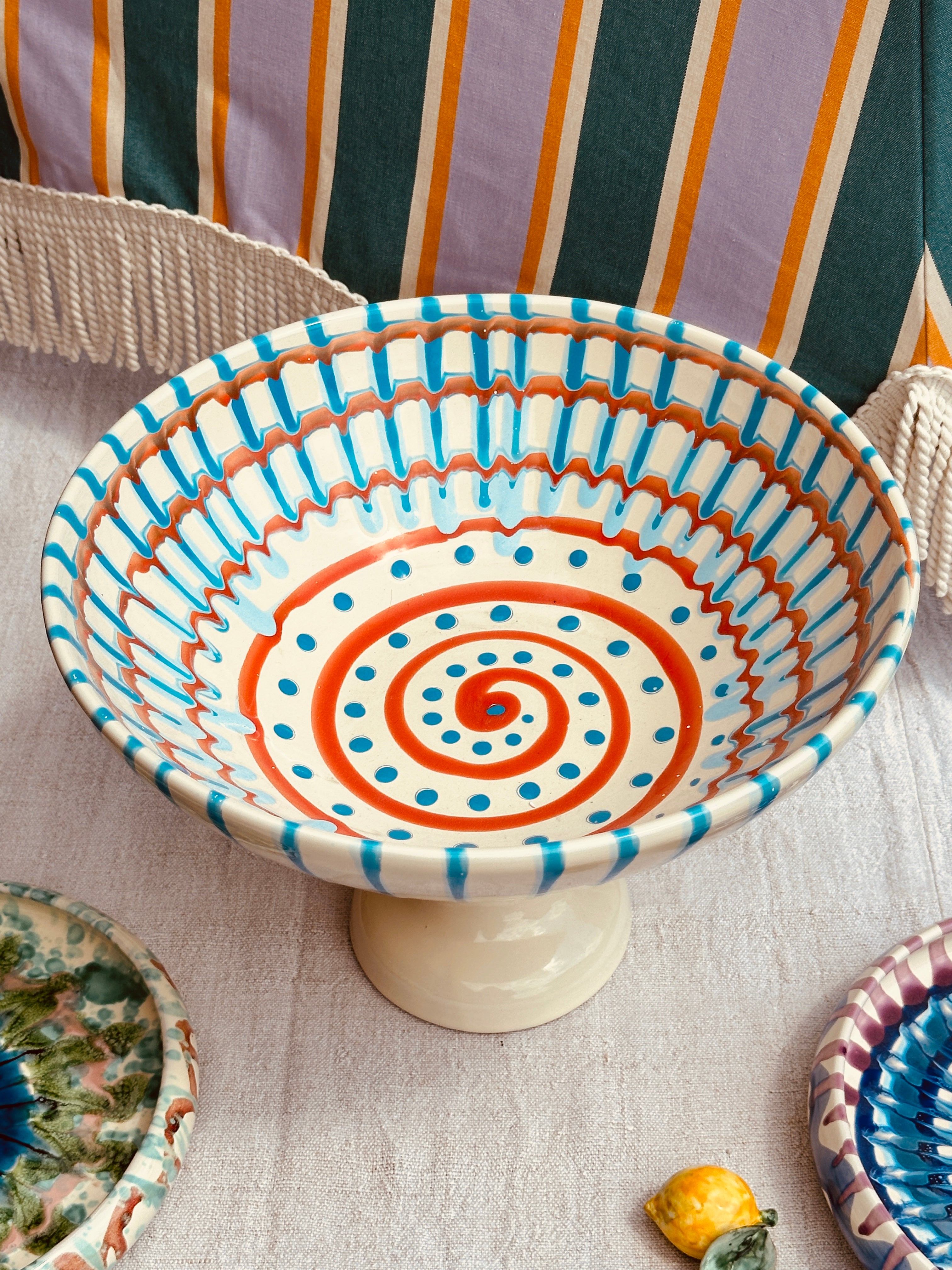 Big Psychodelic High Bowl  "Spirale Riviera 1972" - 32cm