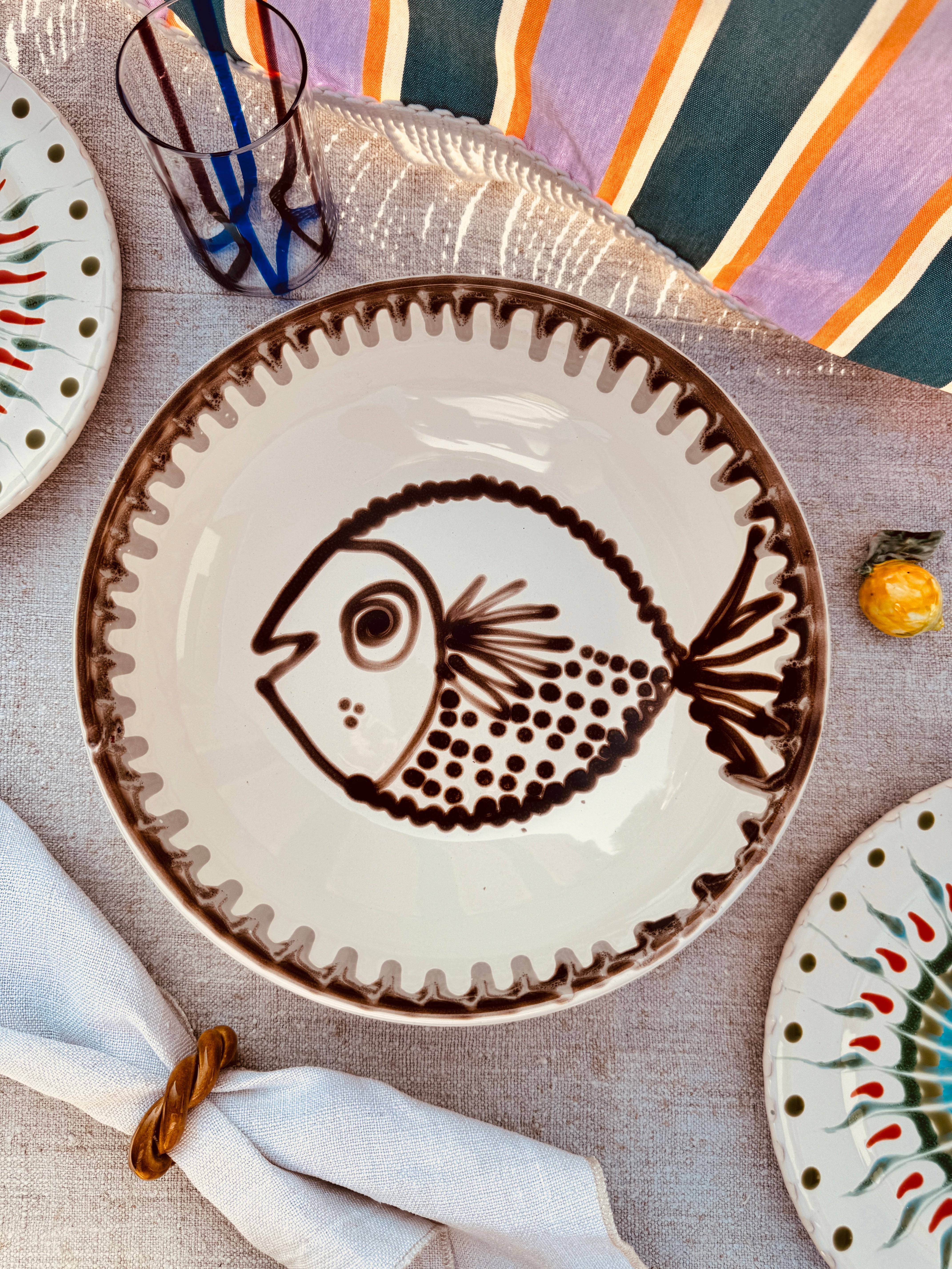 Fish Psychodelic Salad Bowl - 30cm "Unique Piece"