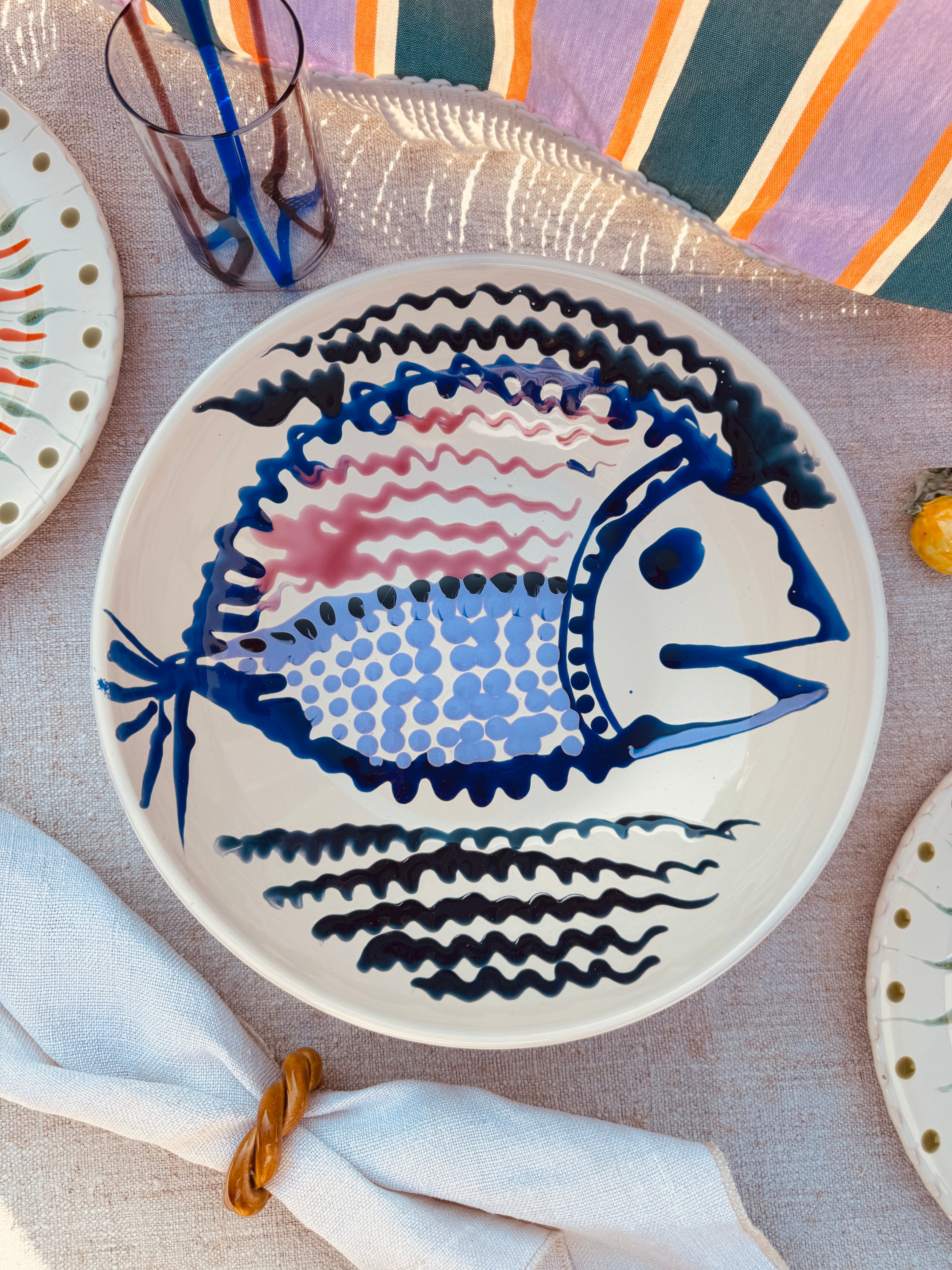 Salatschale Psychodelic & Fish - 30cm “Unikat Einzelstück - nur 1 x erhältlich"