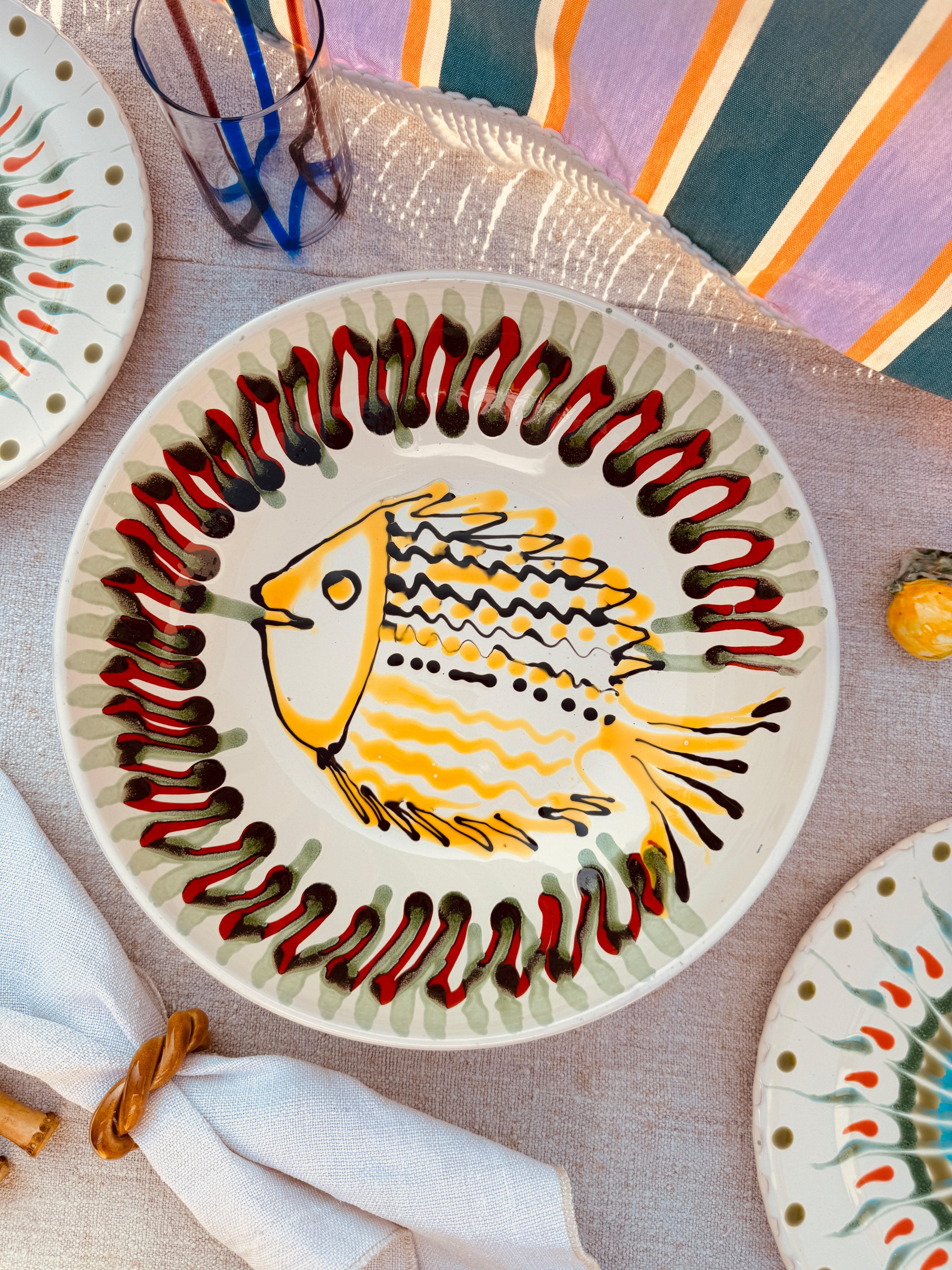 Fish Psychodelic Salad Bowl - 30cm "Unique Piece"