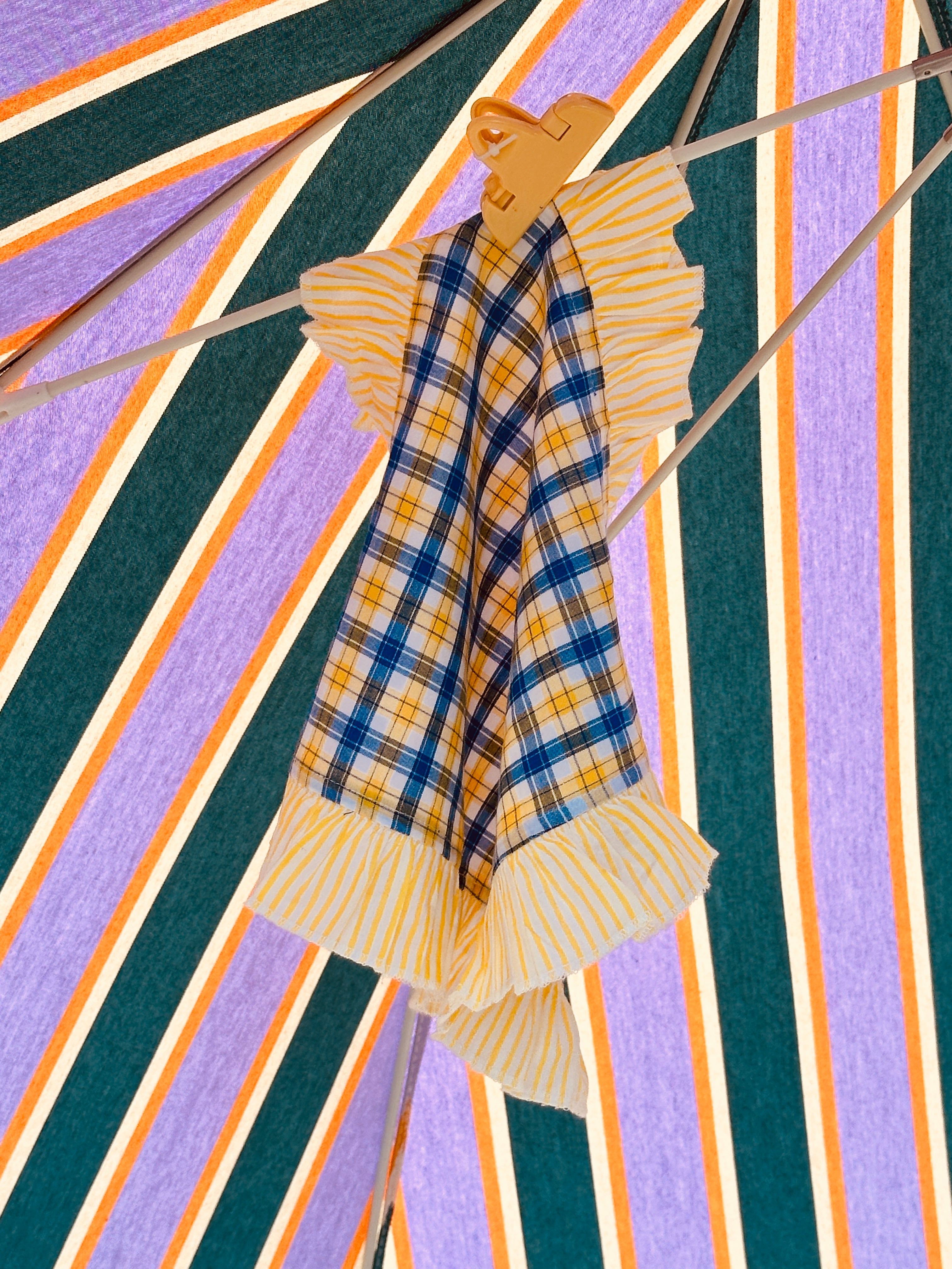 Light Cotton Napkin "Check di Provence with yellow Stripes"