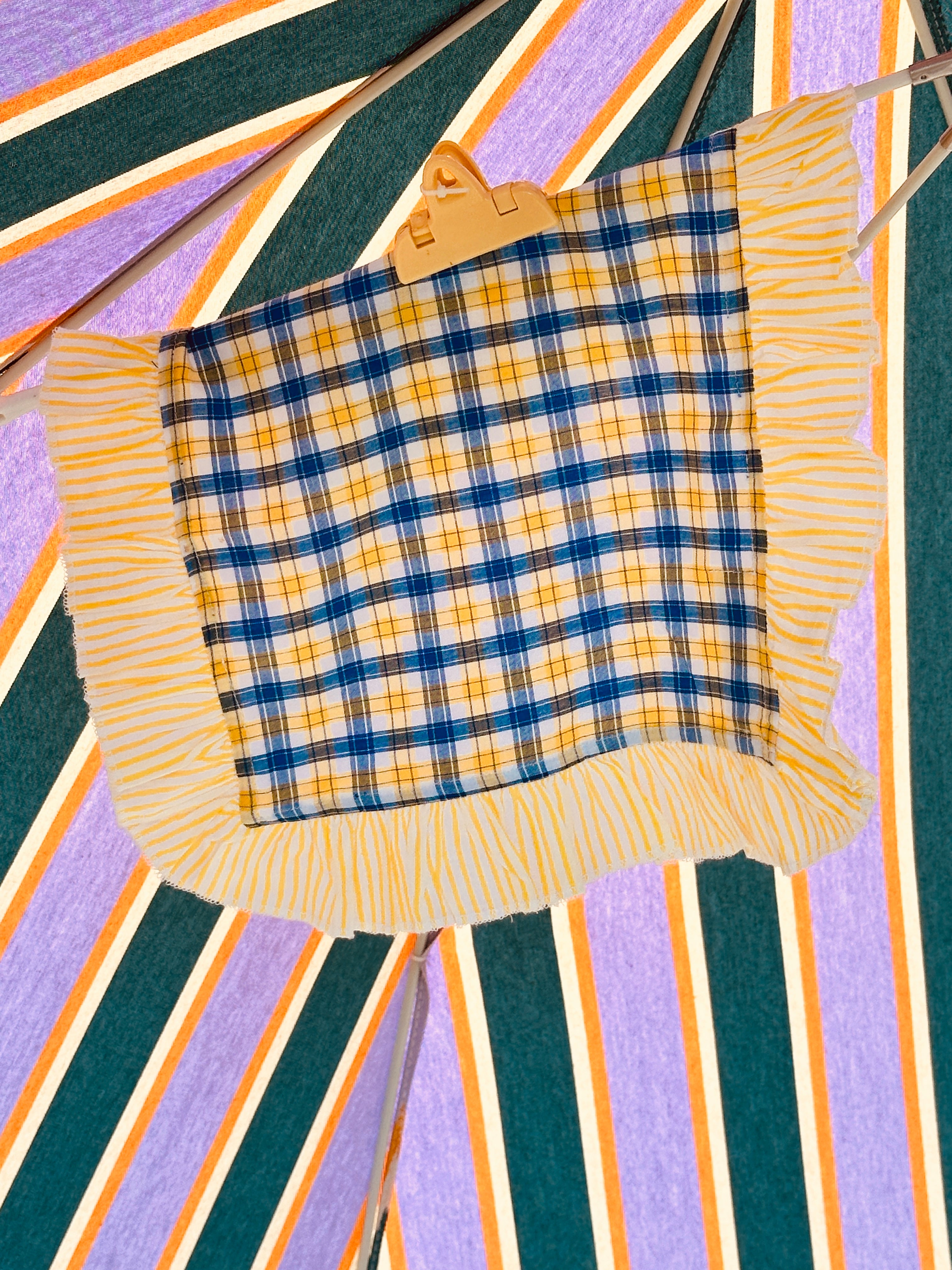 Light Cotton Napkin "Check di Provence with yellow Stripes"