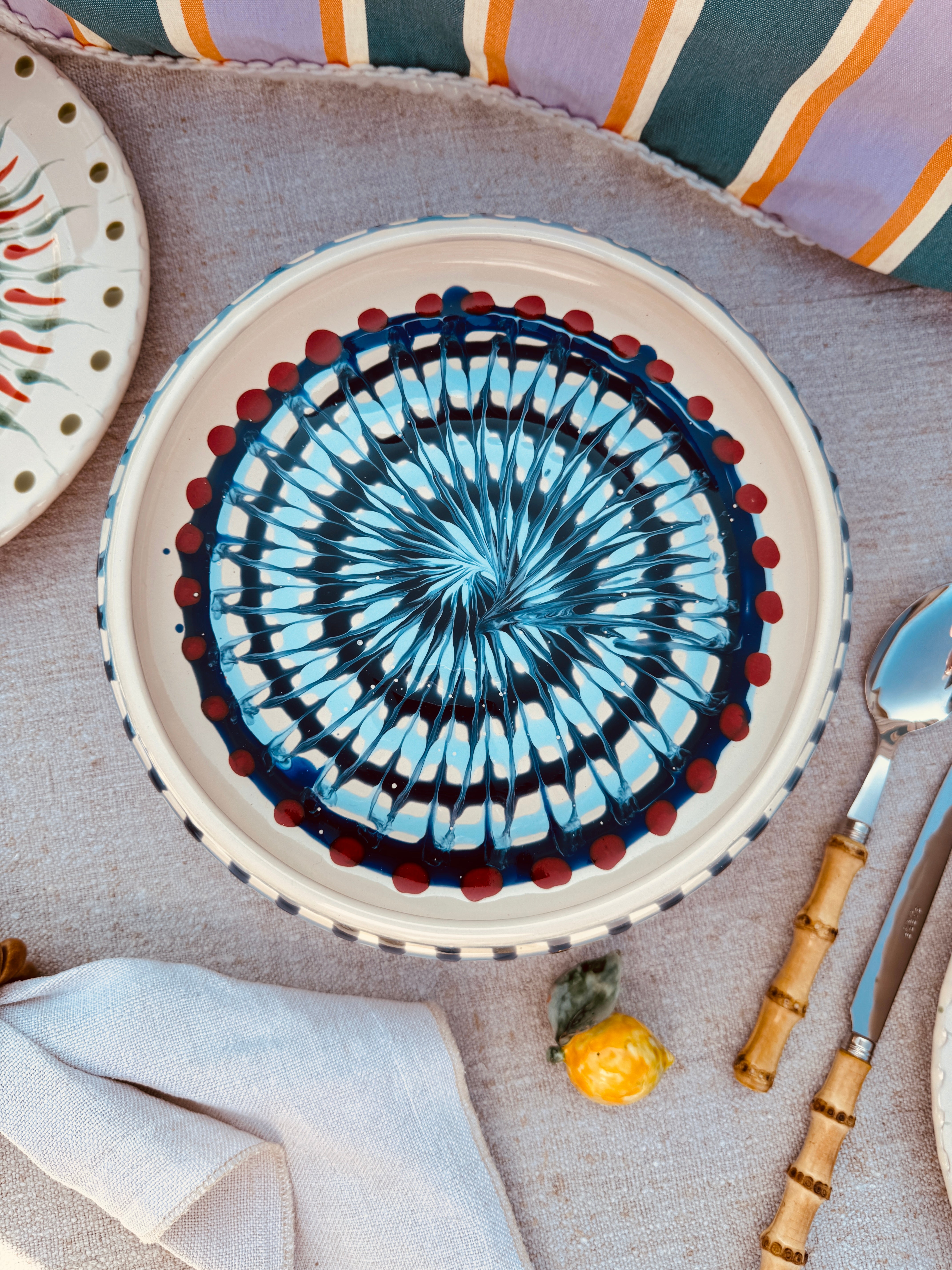 Psychodelic Frisbee High Plate - 25cm UNIQUE PIECE - ONLY 1 X AVAILABLE