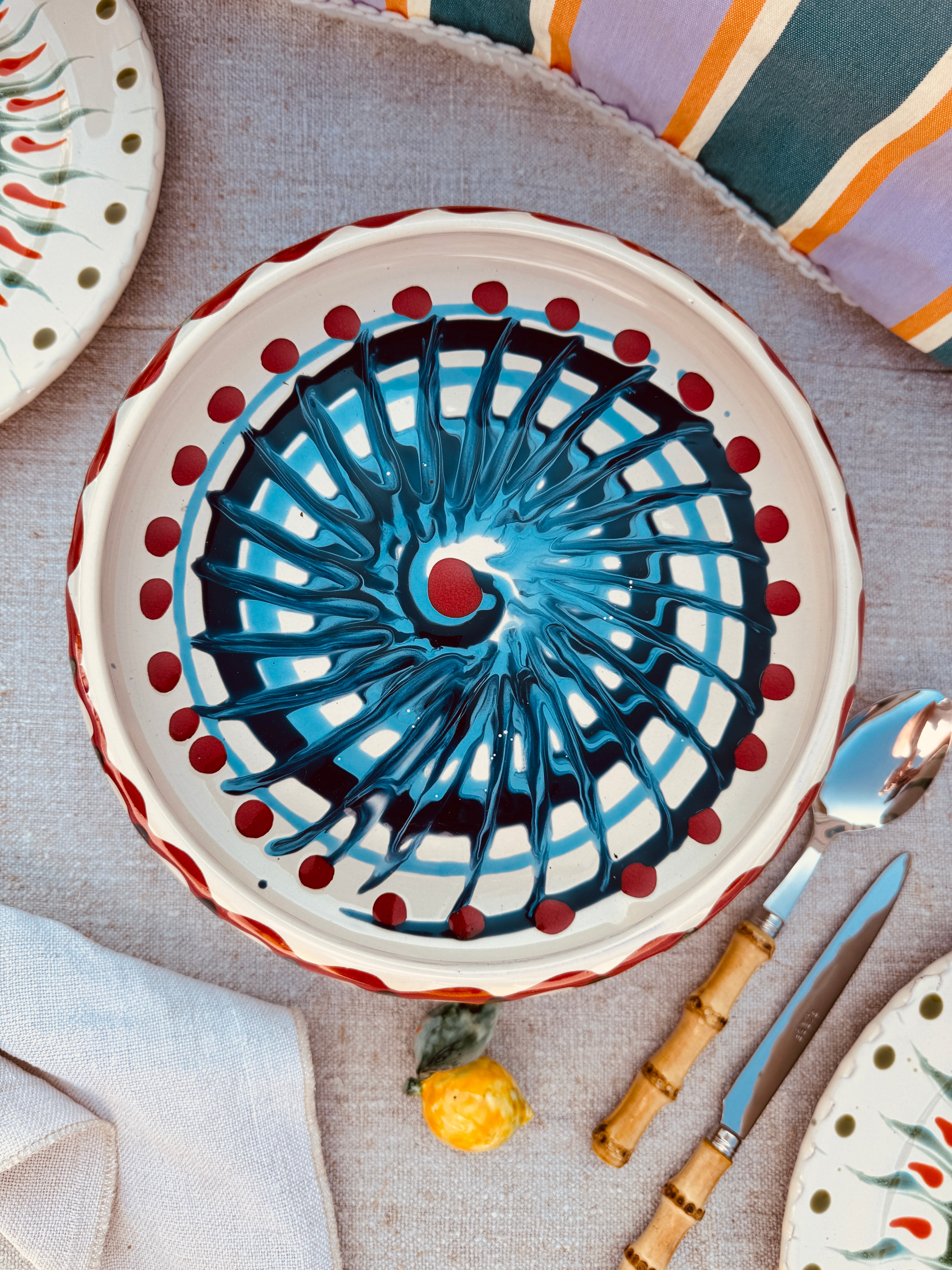 Psychodelic Frisbee High Plate - 25cm UNIQUE PIECE - ONLY 1 X AVAILABLE