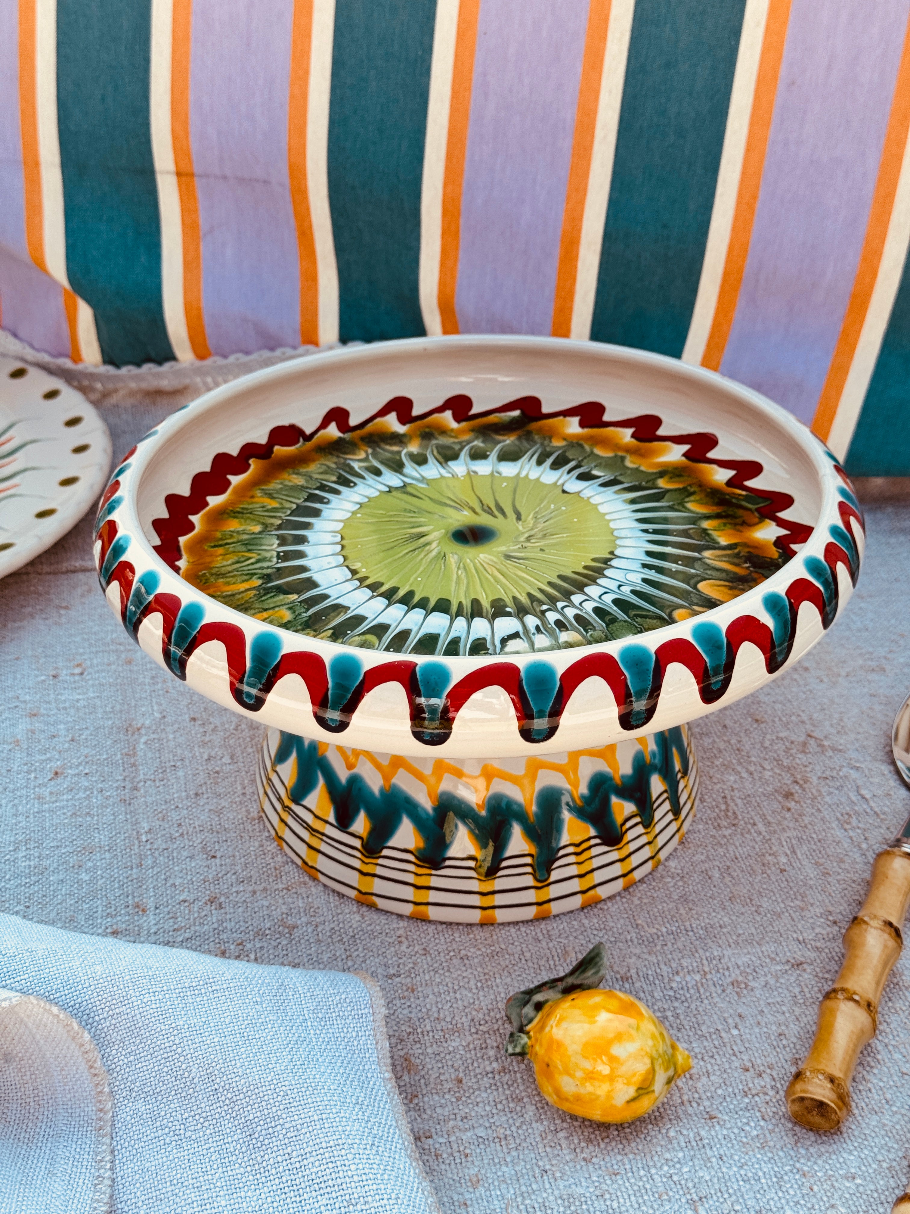 Psychodelic Frisbee High Plate - 25cm UNIQUE PIECE - ONLY 1 X AVAILABLE