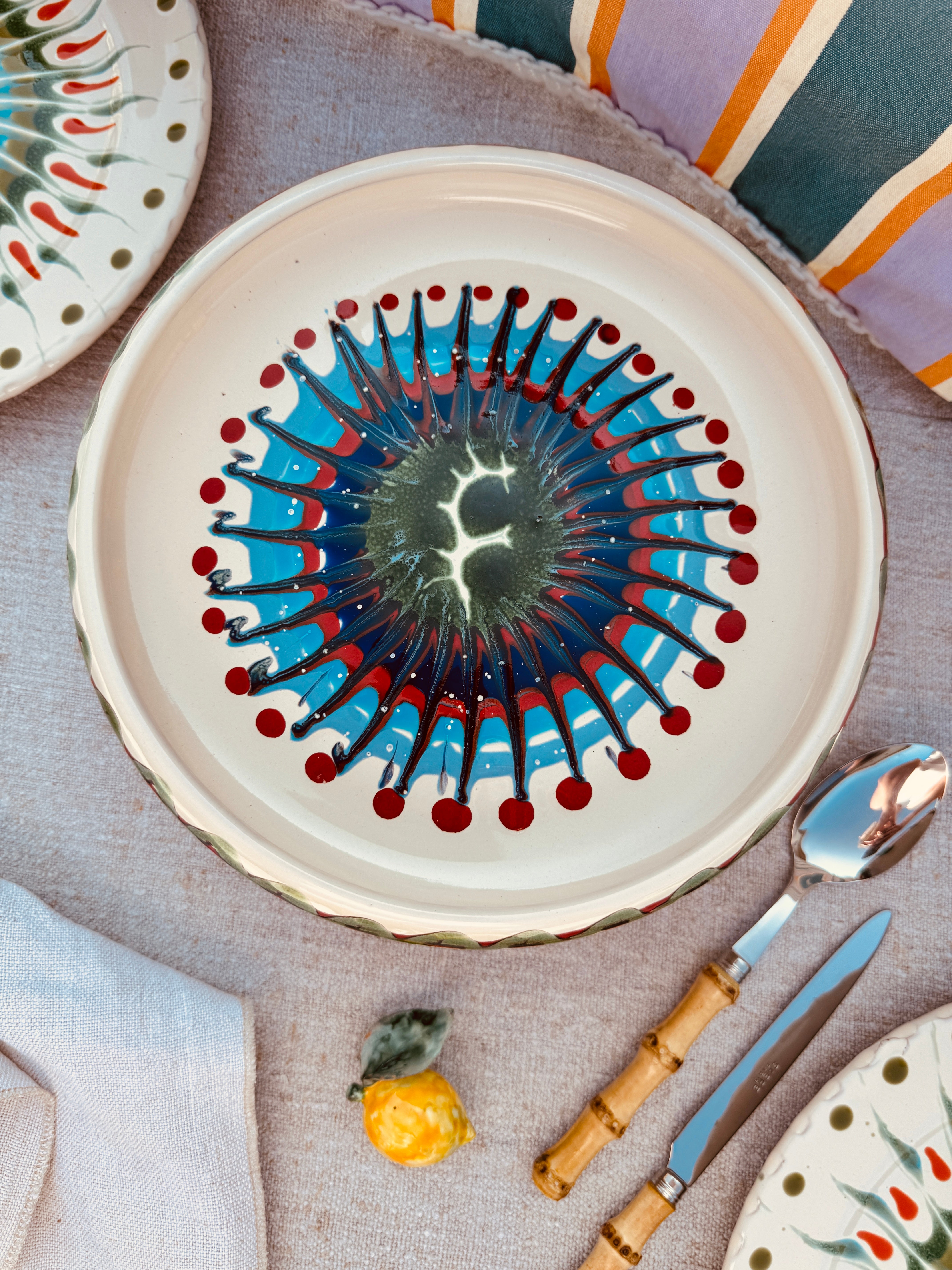 Psychodelic Frisbee High Plate - 25cm UNIQUE PIECE - ONLY 1 X AVAILABLE