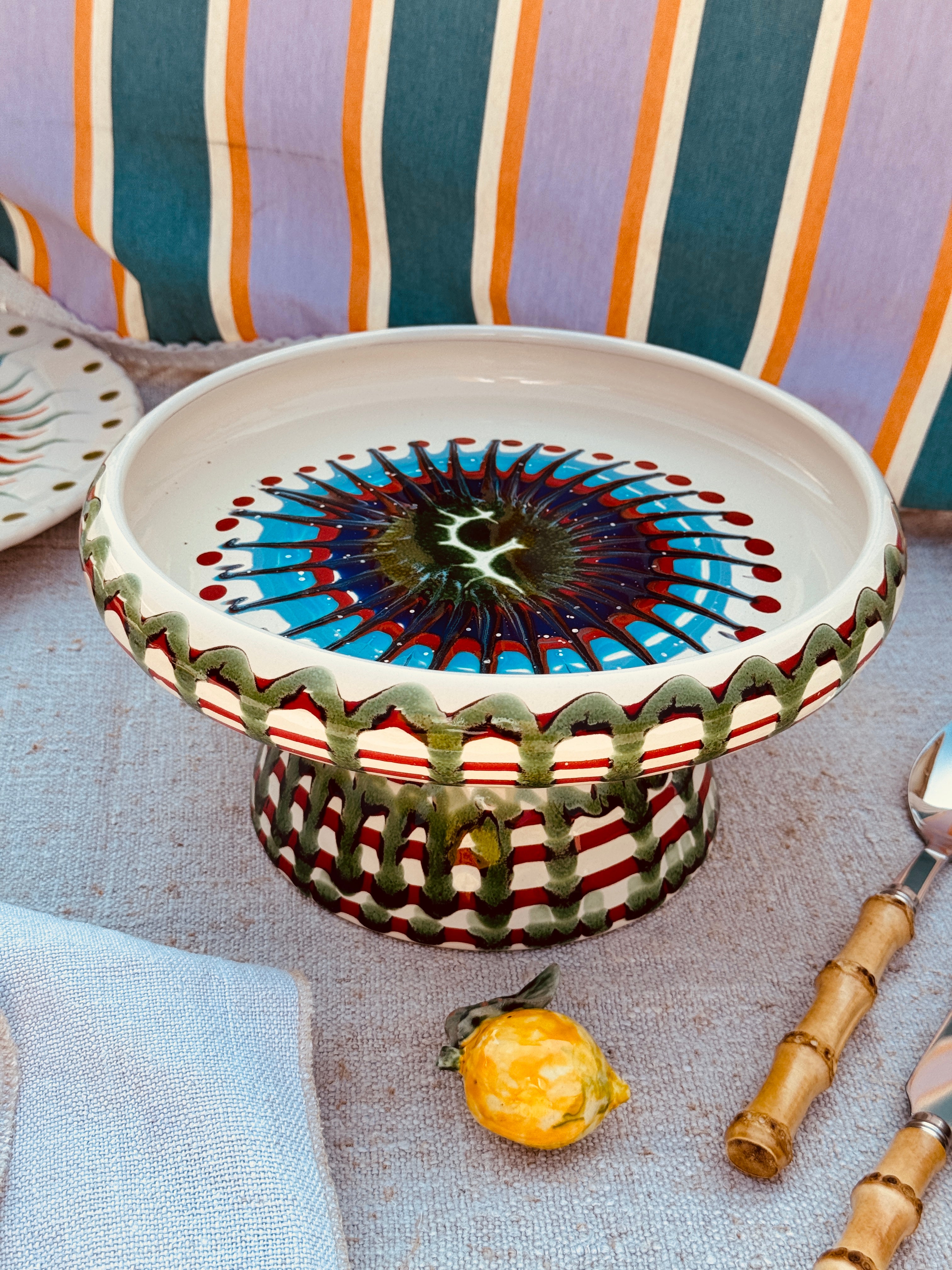 Psychodelic Frisbee High Plate - 25cm UNIQUE PIECE - ONLY 1 X AVAILABLE