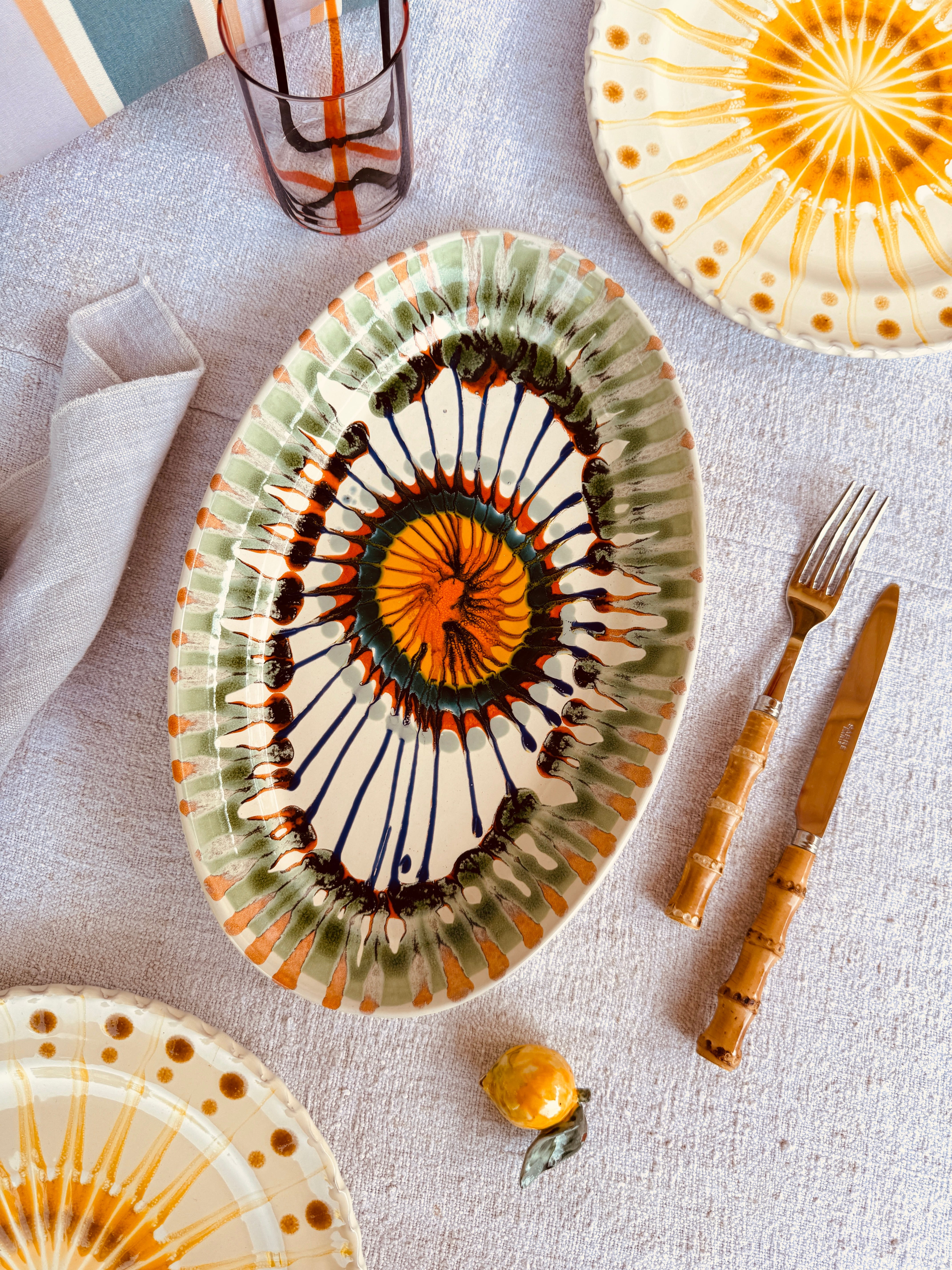 ! Unique Piece ! Oval Plate 35cm x 23cm - Only 1x available - handmade in Puglia