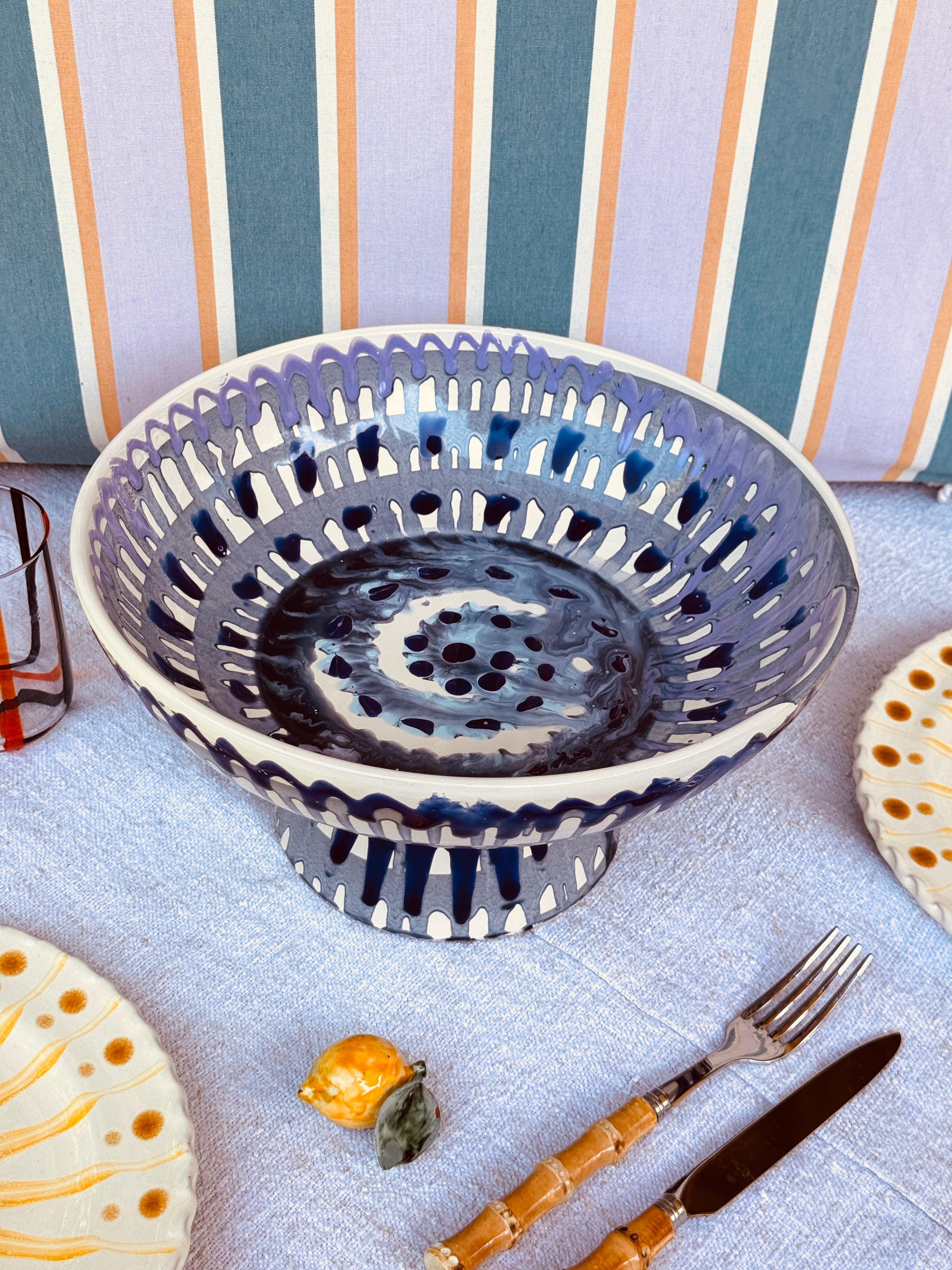 Handmade Italian Ceramic High Bowl 30 cm | Studio Riviera