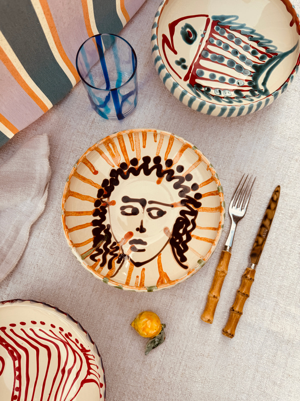 Handmade Ceramic Bowl 21 cm “Bordo Tornito” - Viso Design - Unique Piece from Italy