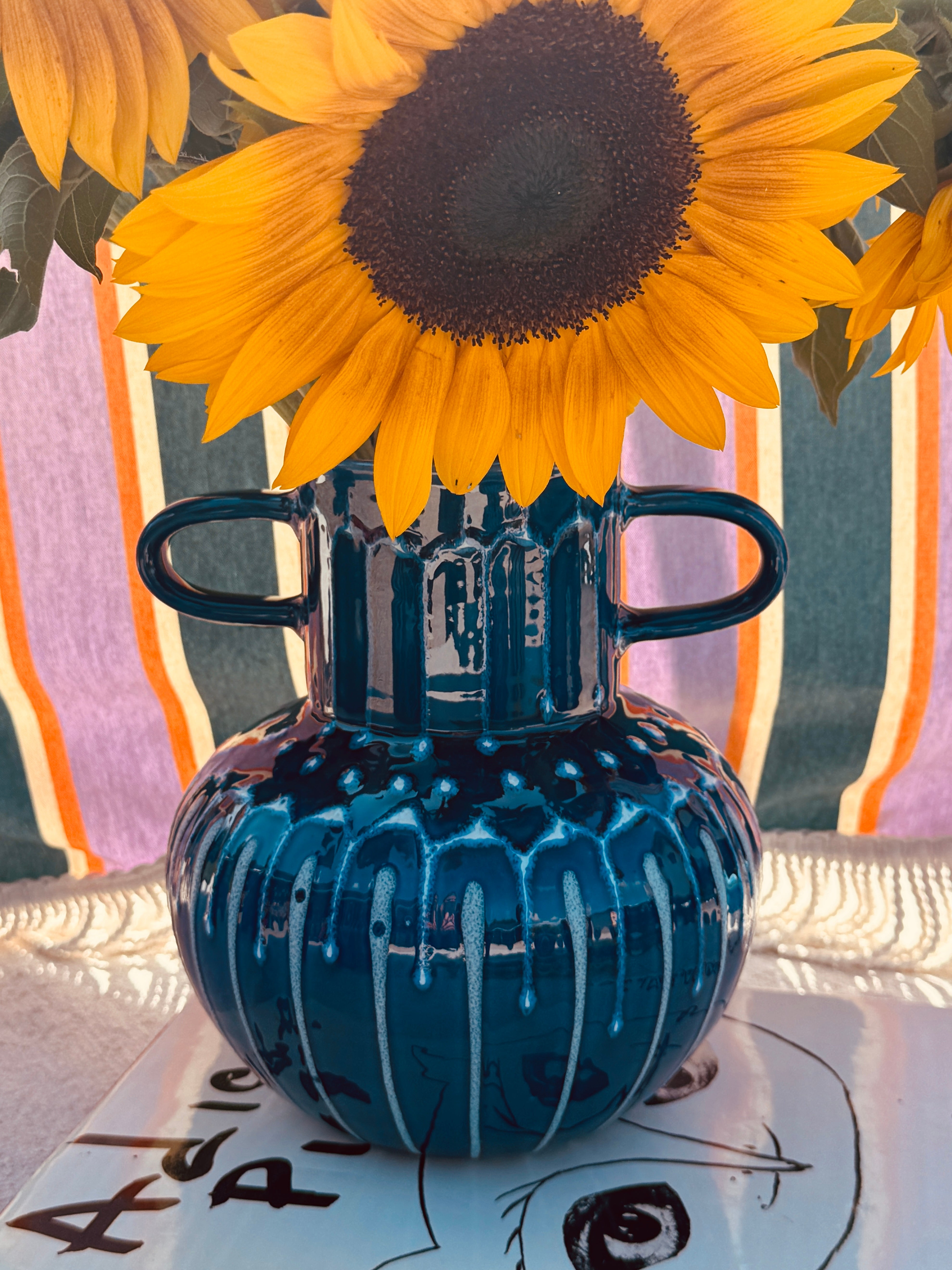 Psychodelic Vase "Vintage Vibes" - one of a Kind - 23cm - Einzelstück