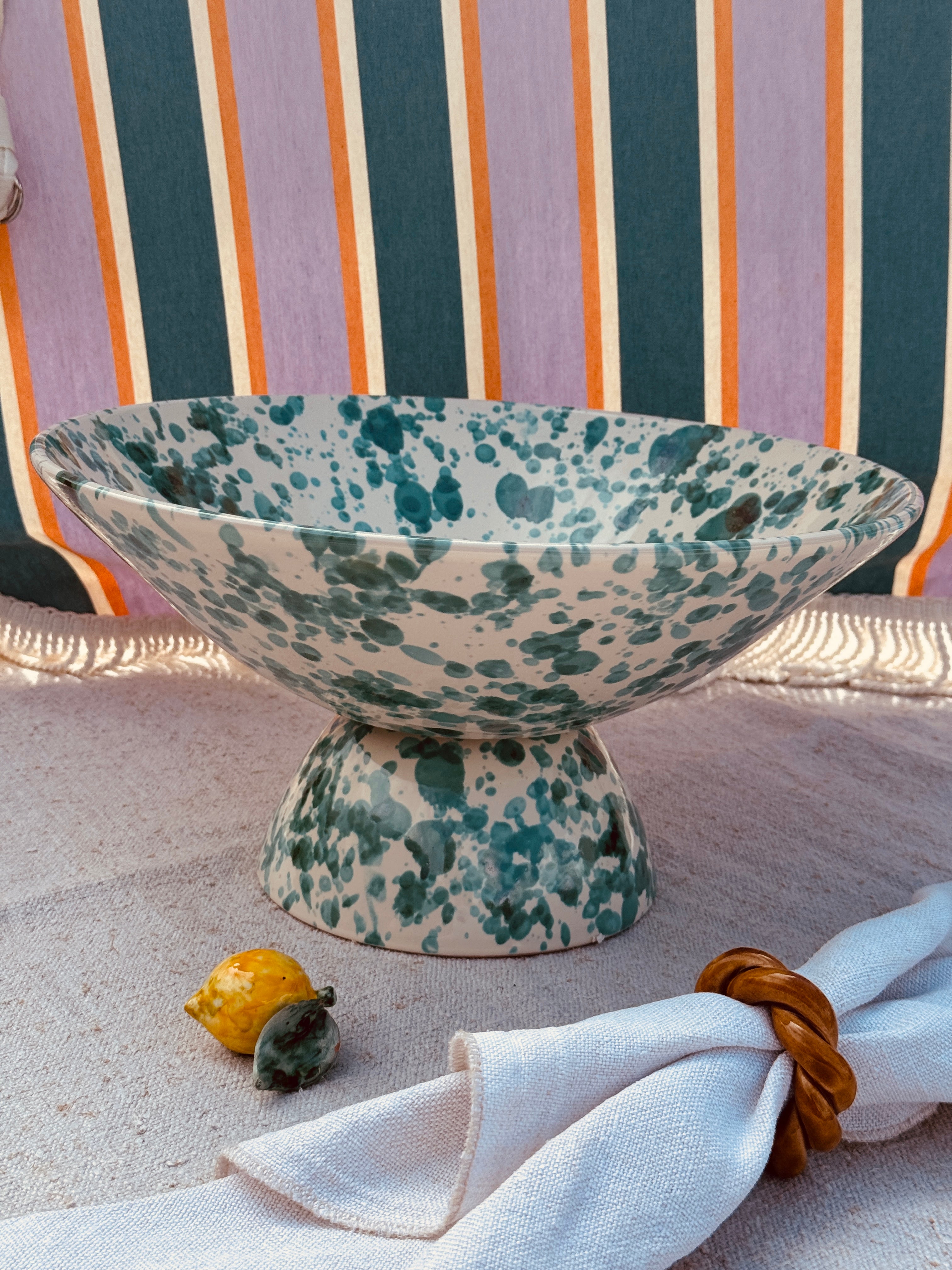 Konic High Bowl Schizzato „Verde“ 35 cm