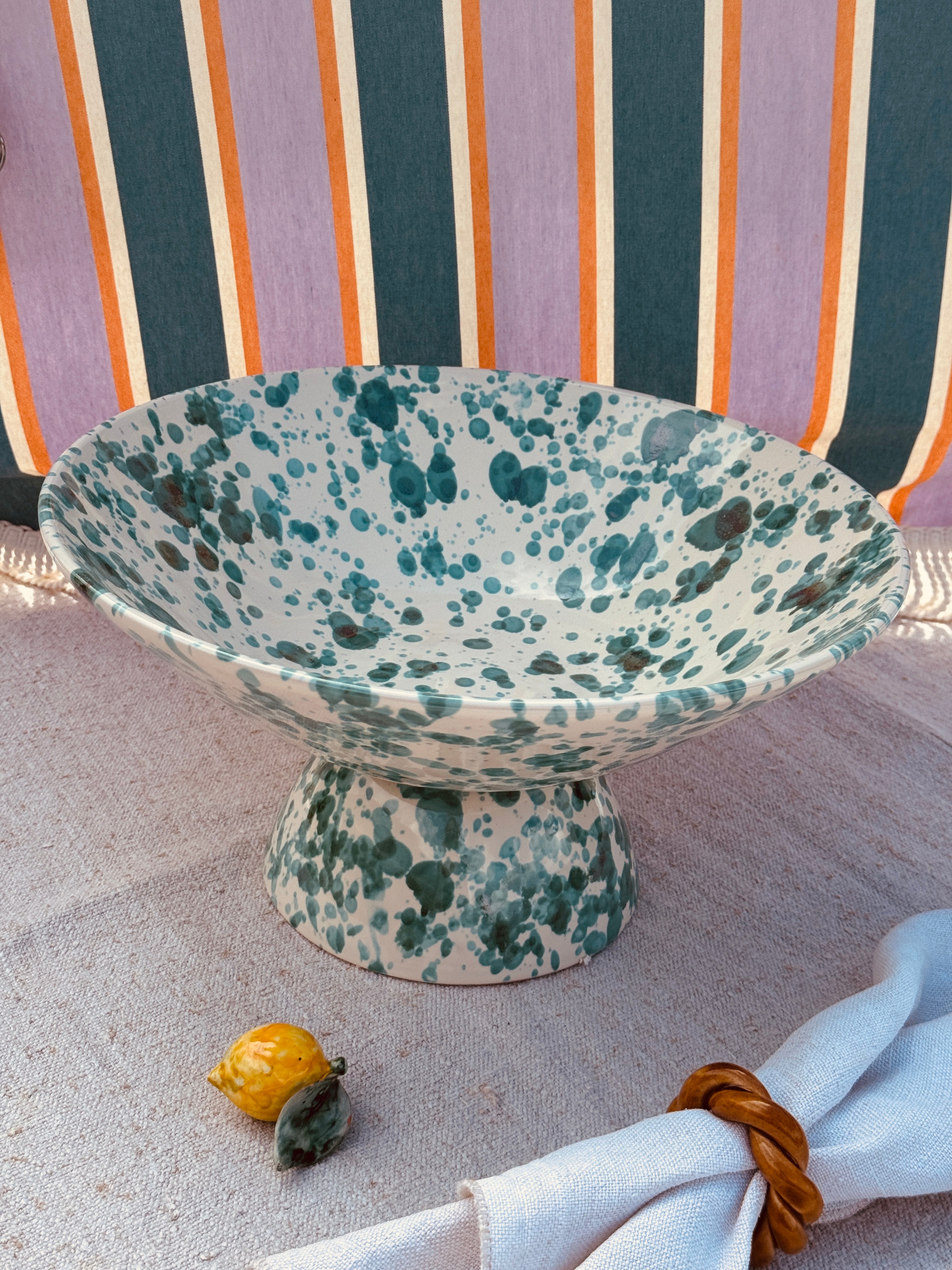 Konic High Bowl Schizzato „Verde“ 35 cm