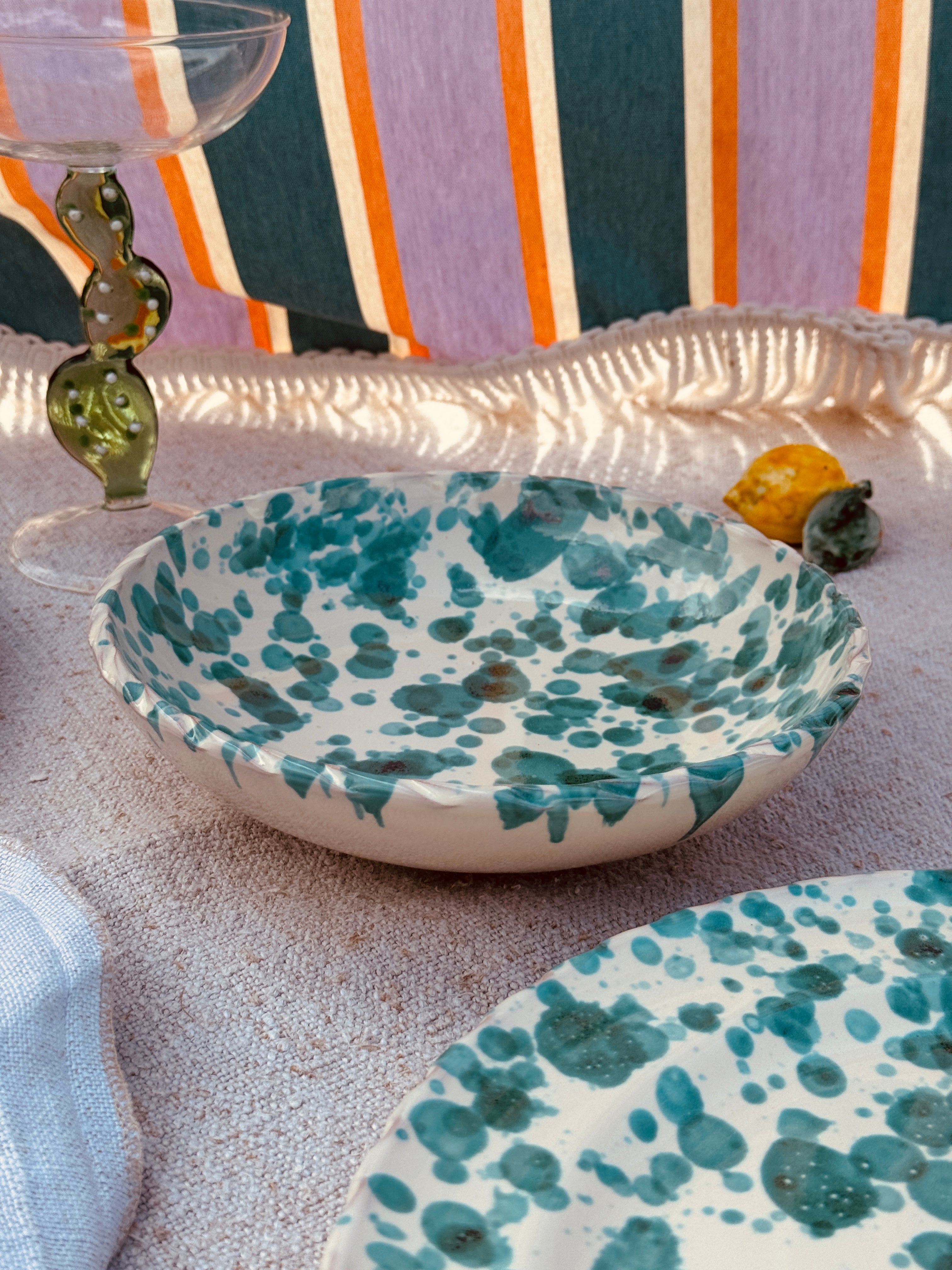 ! New Fit ! Schizzato Pasta Bowl "Verde"