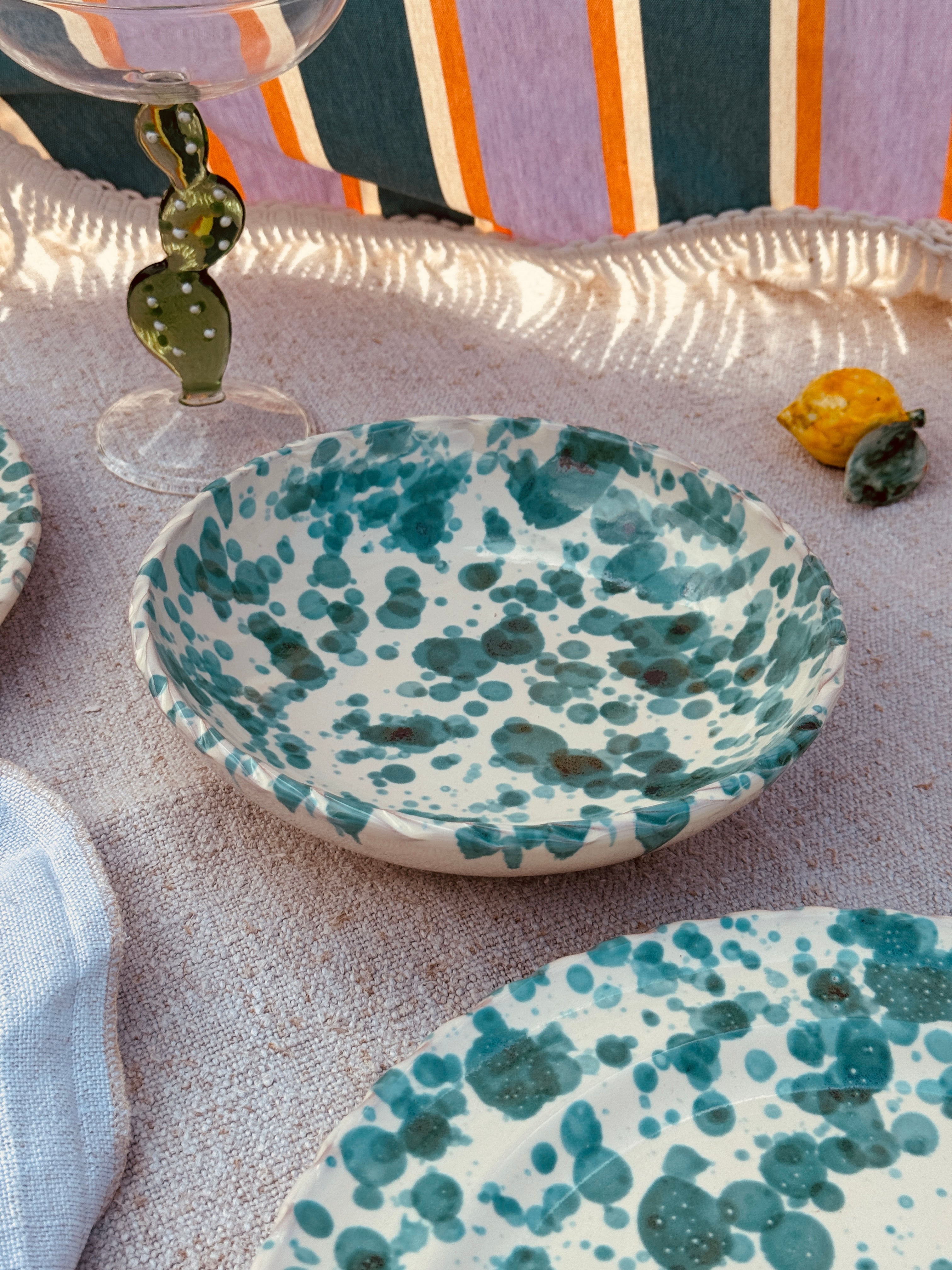 ! New Fit ! Schizzato Pasta Bowl "Verde"