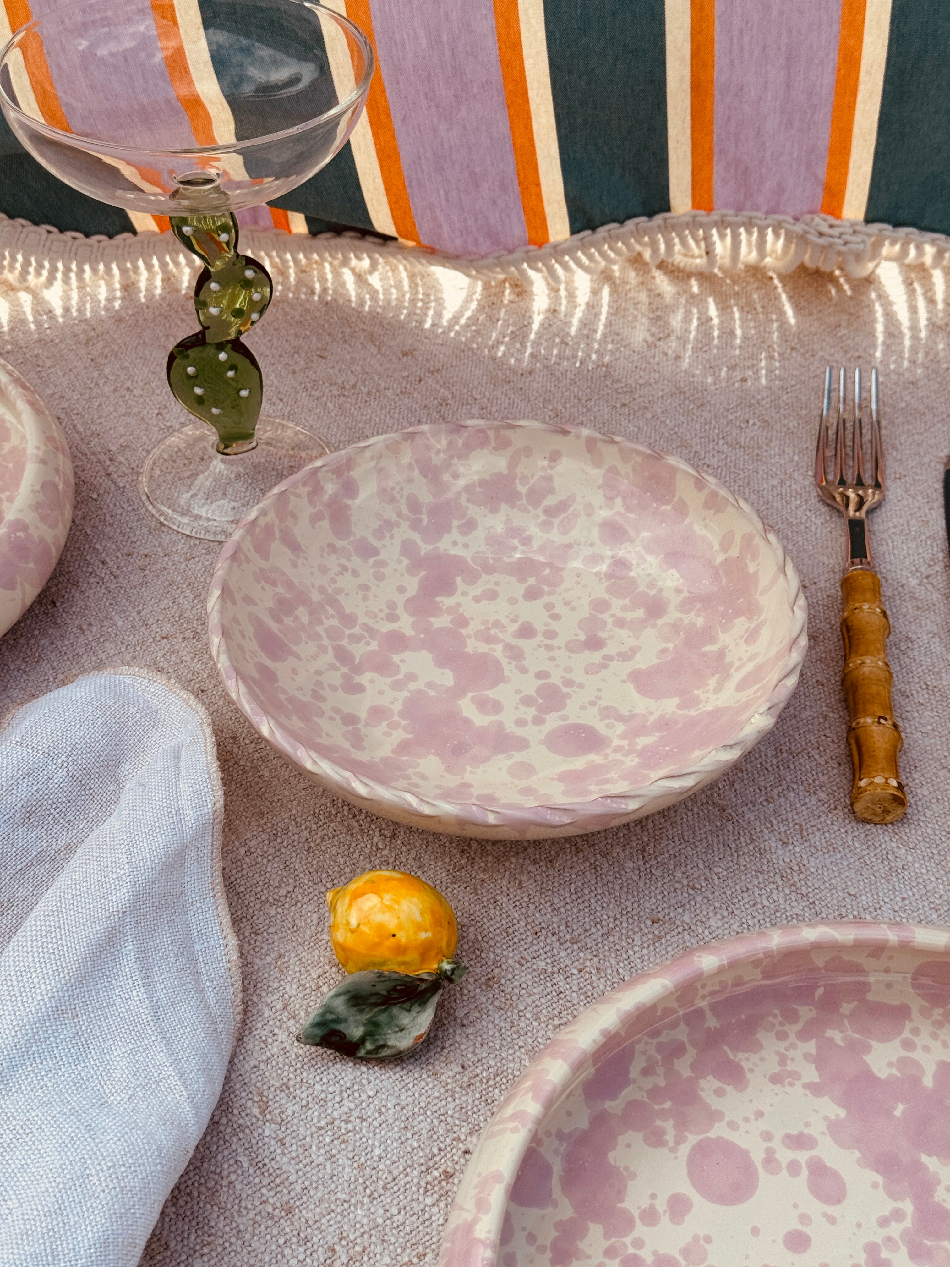 ! Neue Form ! Schizzato Schale "Rosato"
