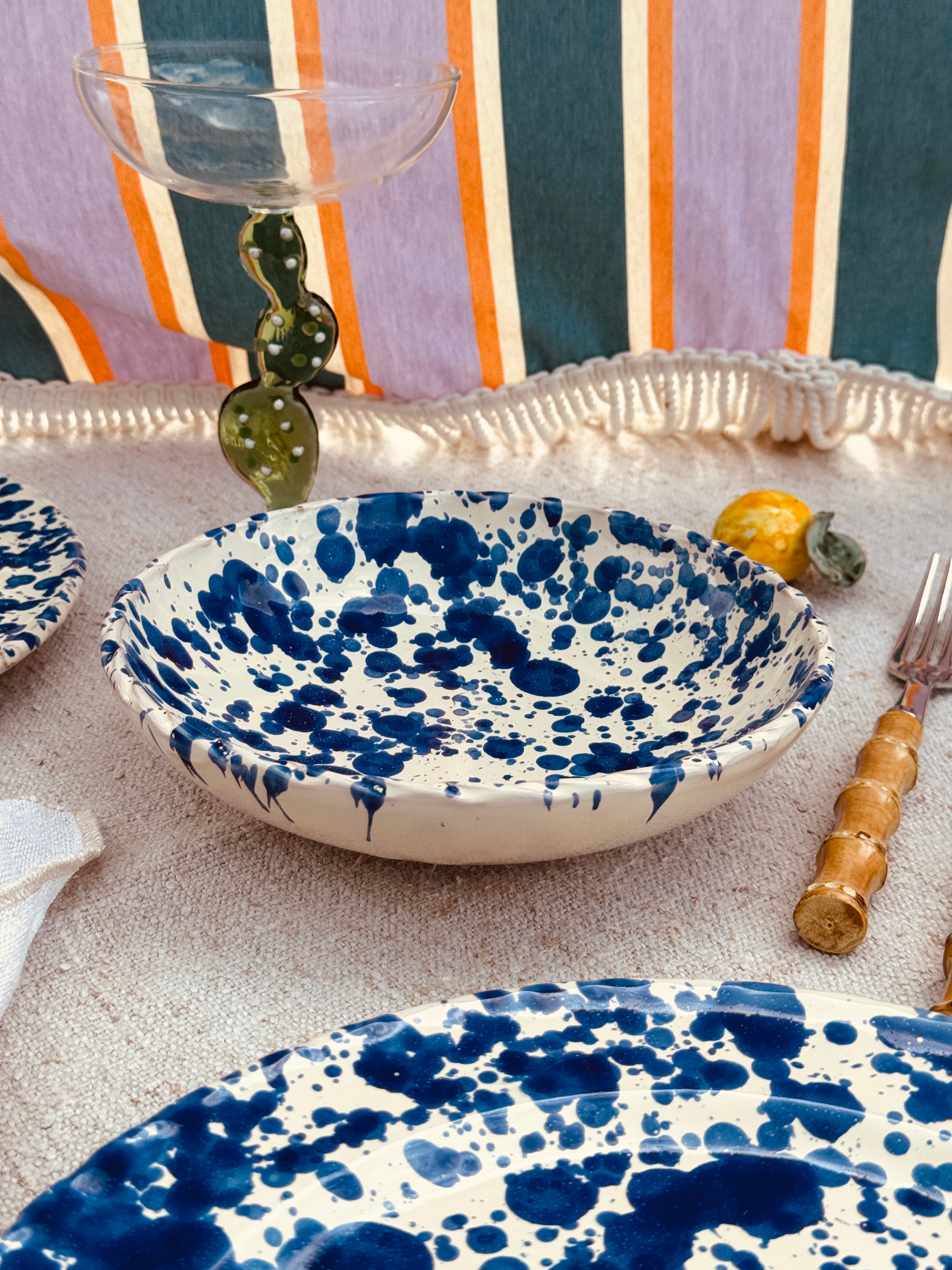 ! Neue Form ! Schizzato Schale "Blu"