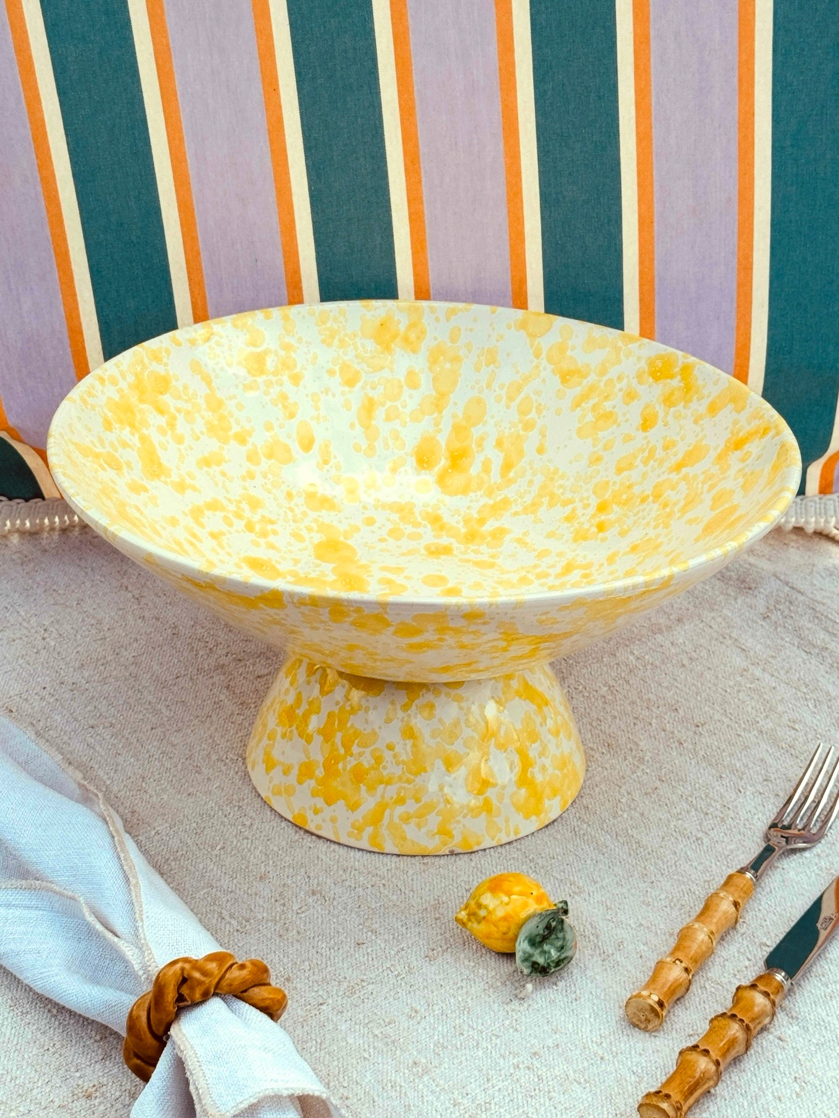 Konic High Bowl Schizzato "Limone" - 35 cm