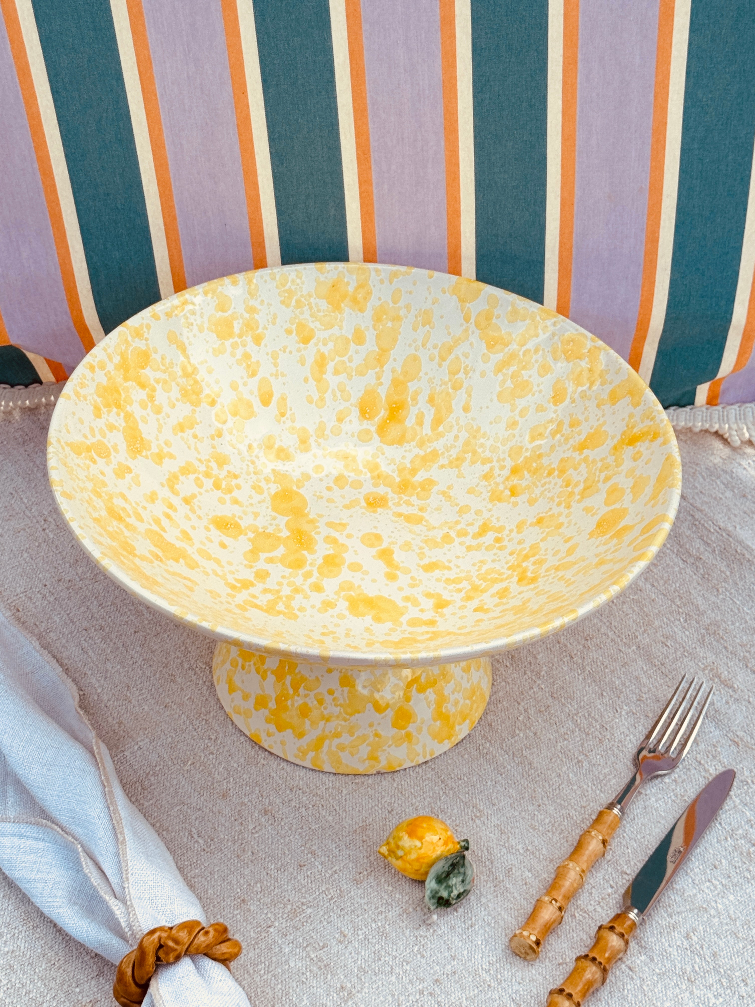 Konic High Bowl Schizzato "Limone" - 35 cm