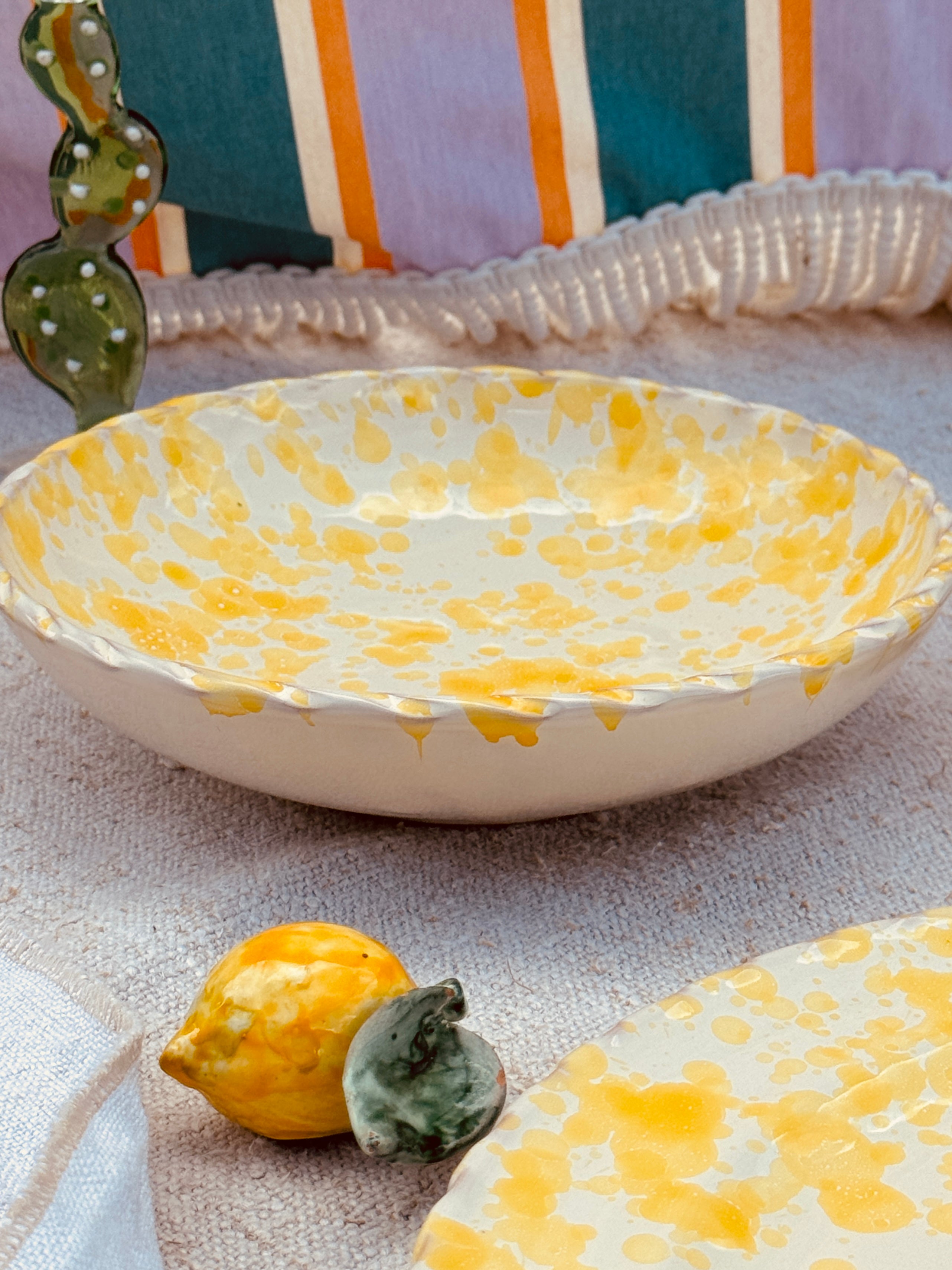 ! New Fit ! Schizzato Pasta Bowl "Limone"